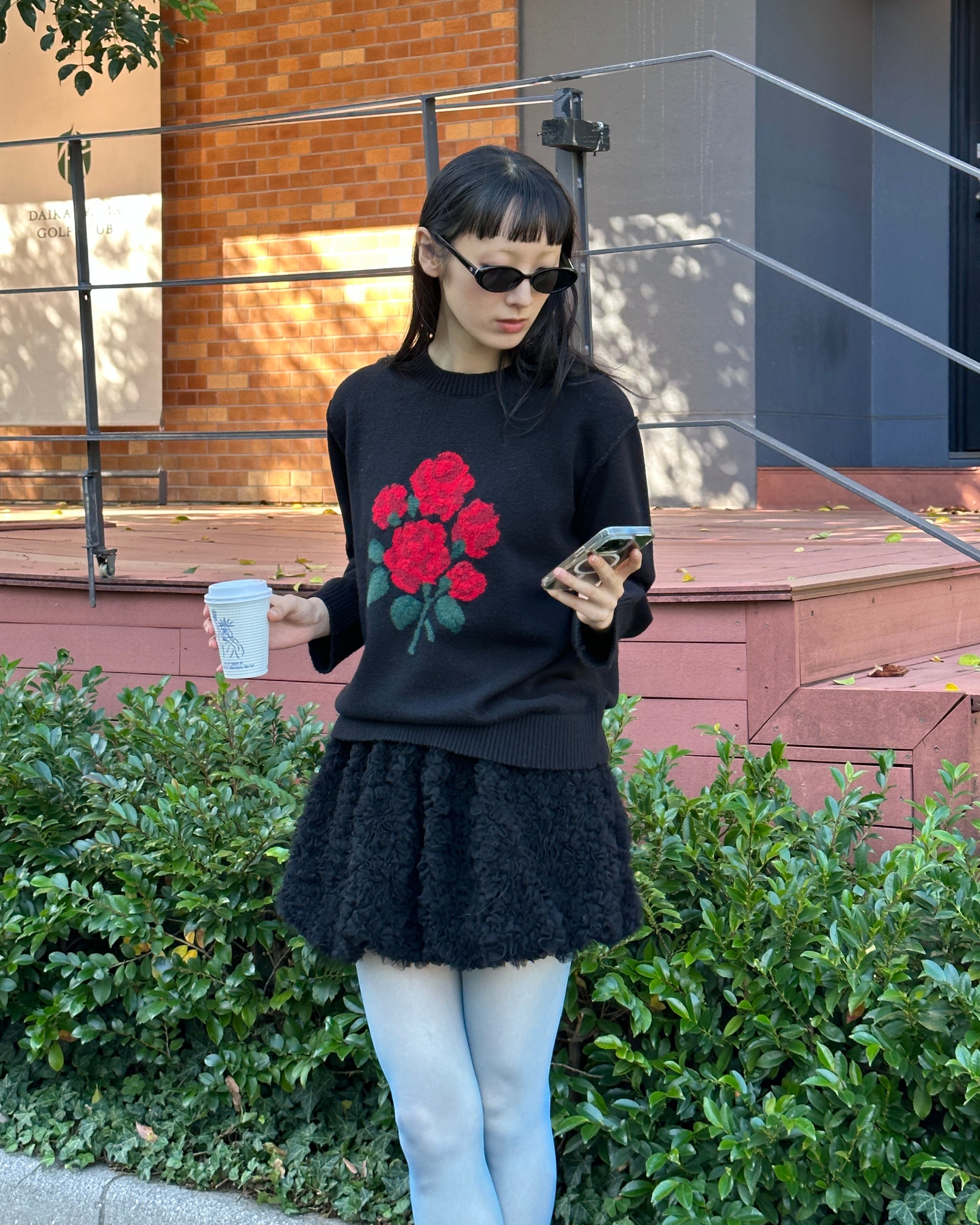 なぎさPOPPY TULLE BALLOON TUNIC black 1201