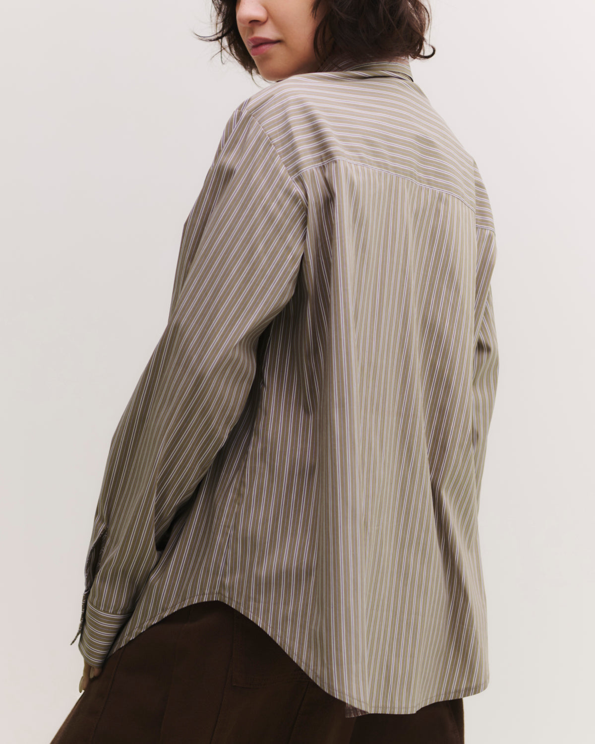 Fabric rose stripe shirt