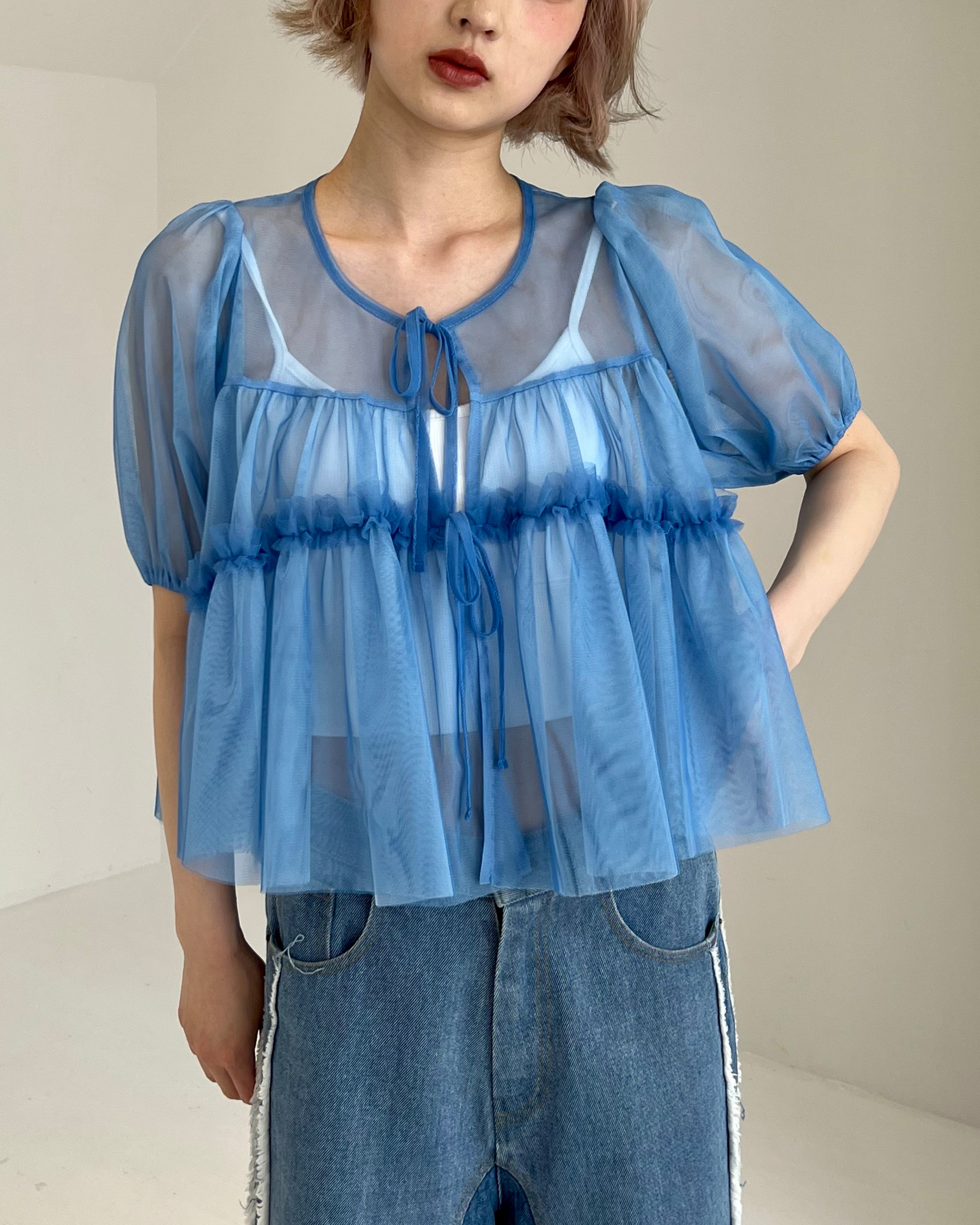 PUFF TIED BOLERO (BLUE)