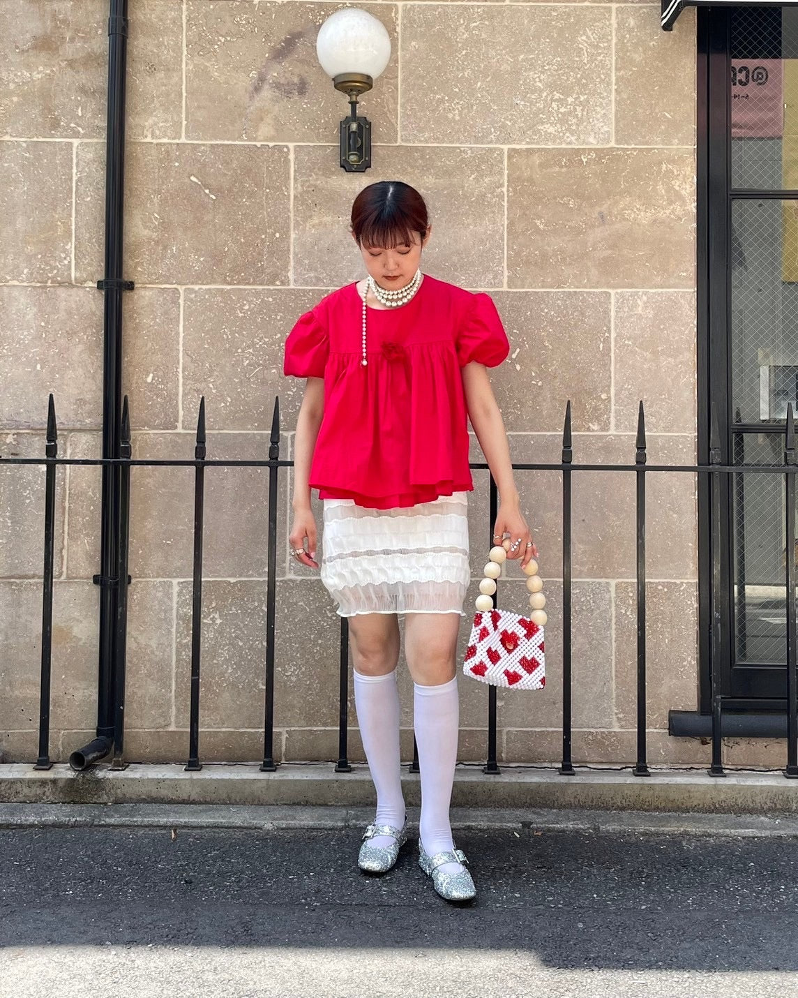 <b>Nadia Wire</b><br>Mini Bubble Skirt / White