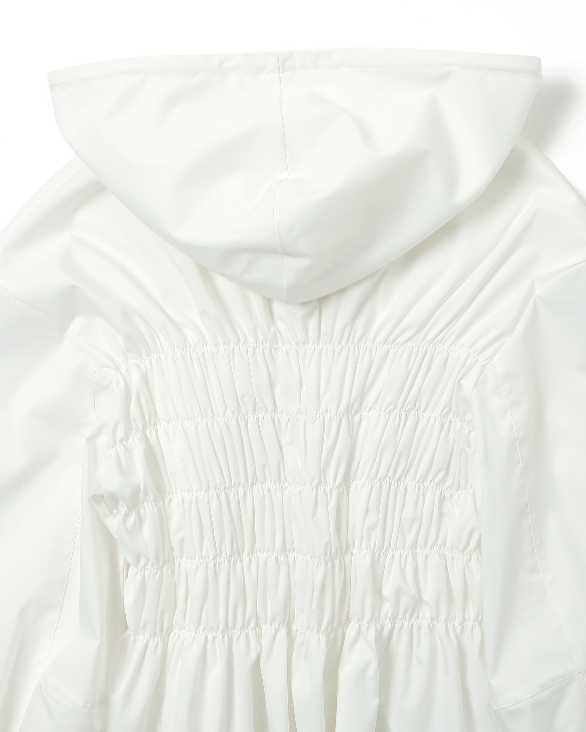 Shirring hoodie shirt (white / blue stripe)