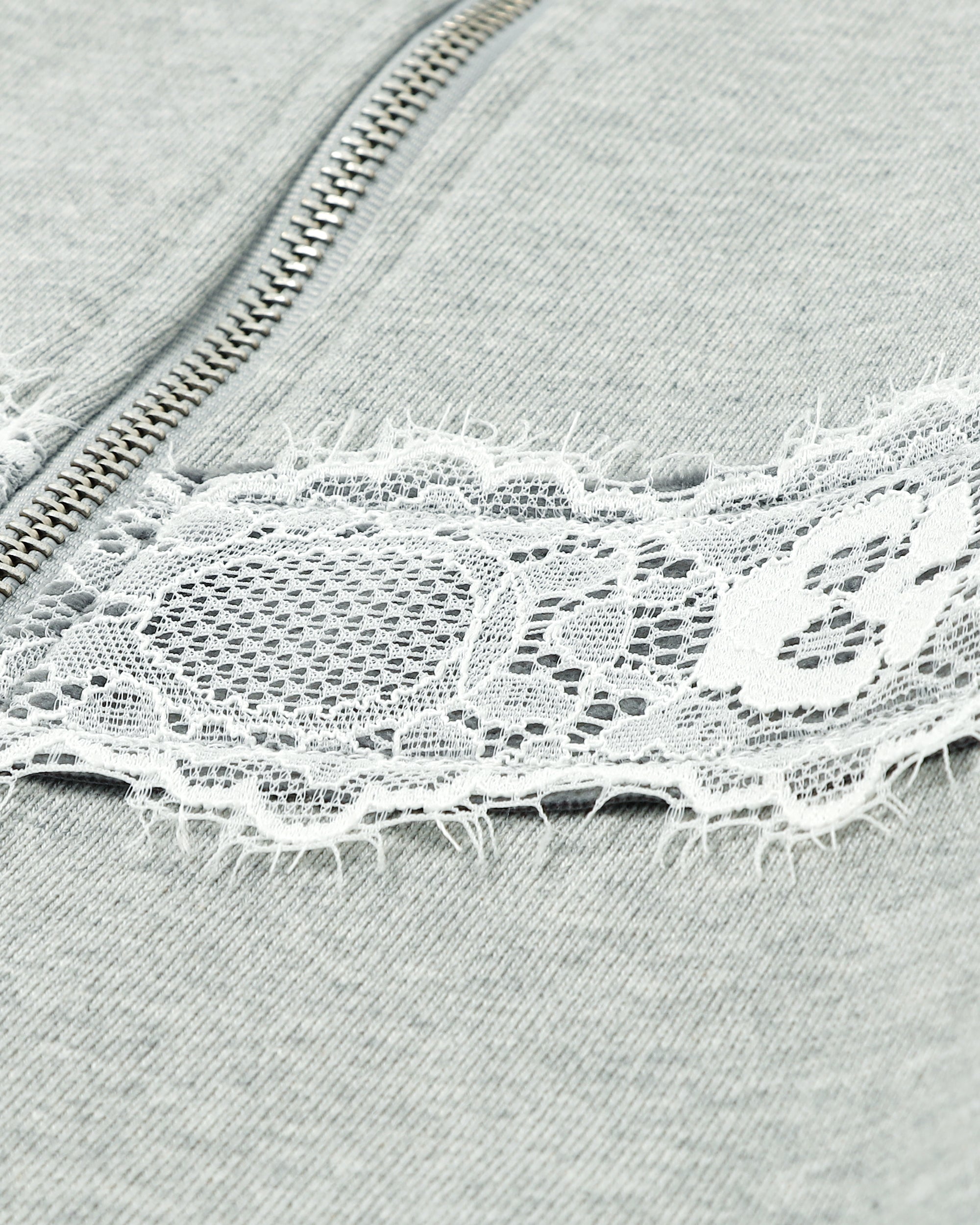 Lace zip sweatshirt