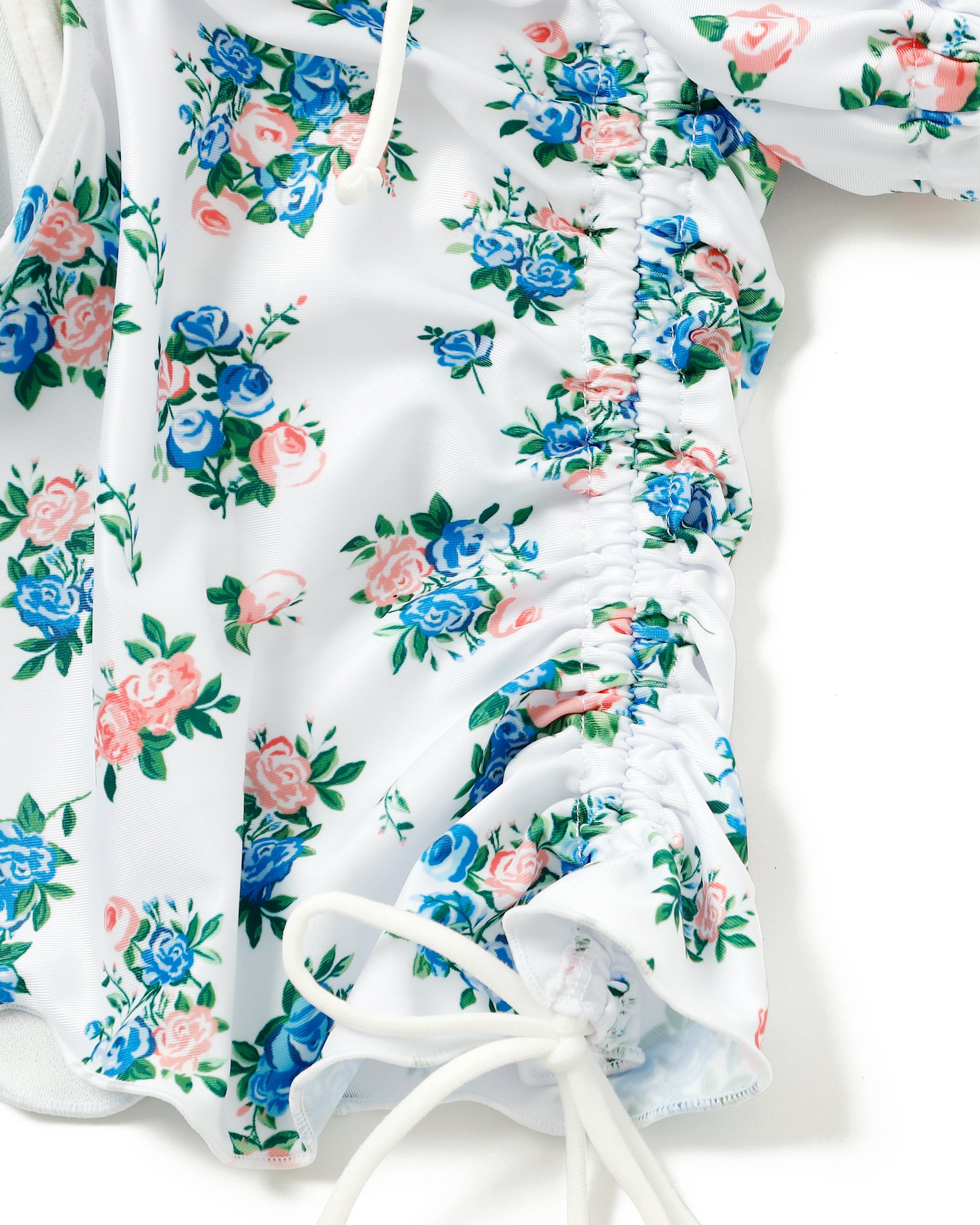 flower puff sleeve bikini