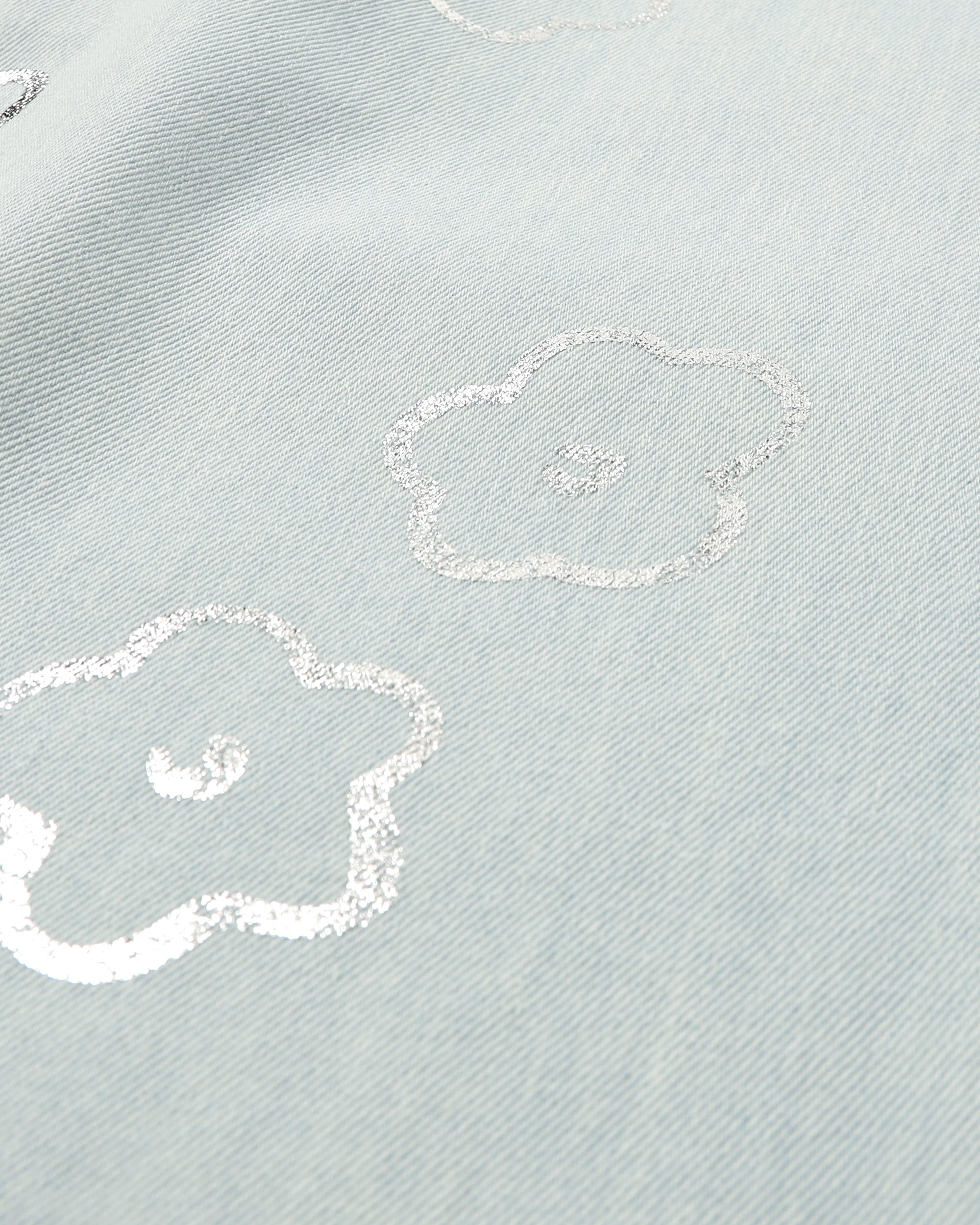 SILVER FLOWER DENIM PANTS(LIGHT BLUE)