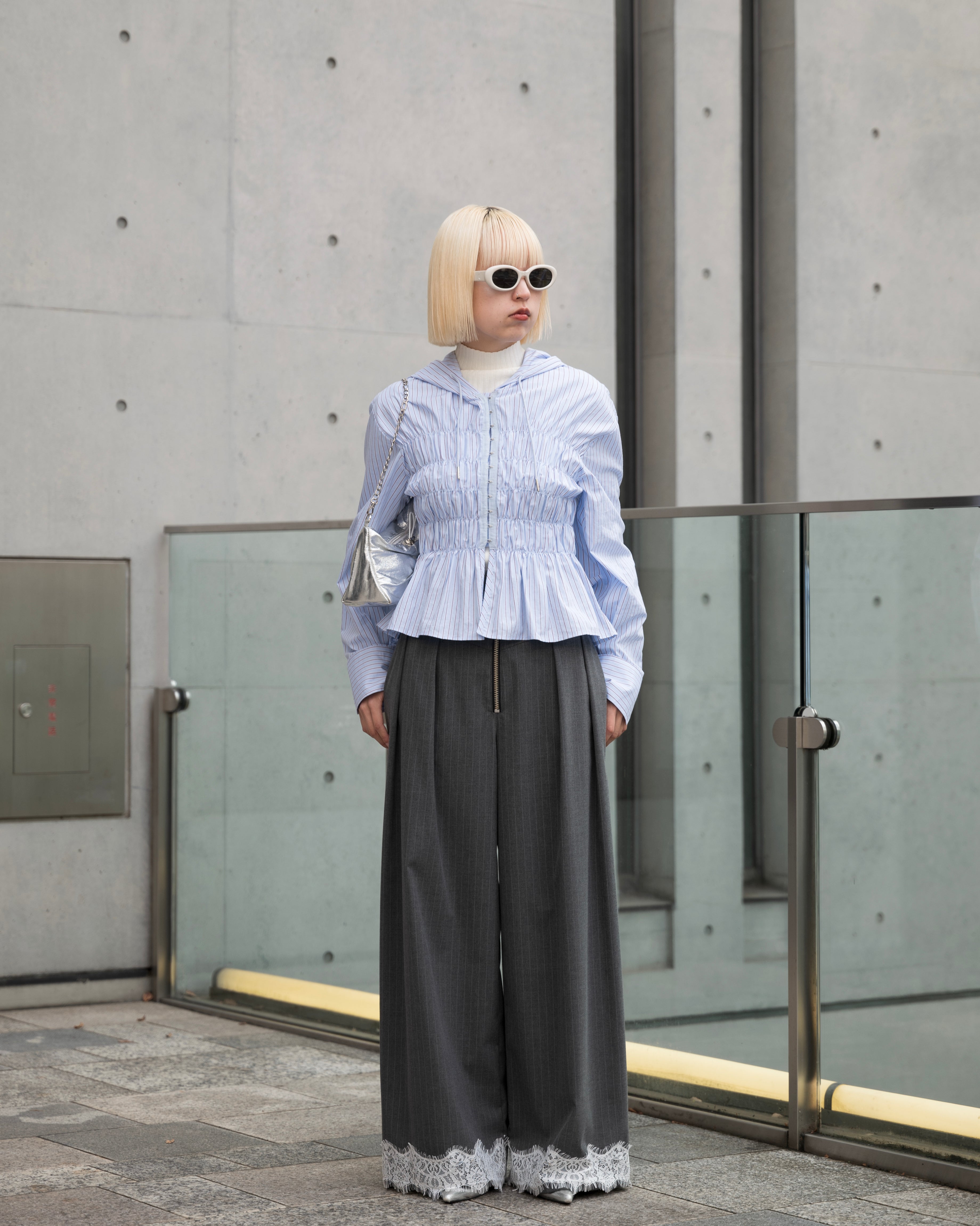 Corset wide pants (stripe)