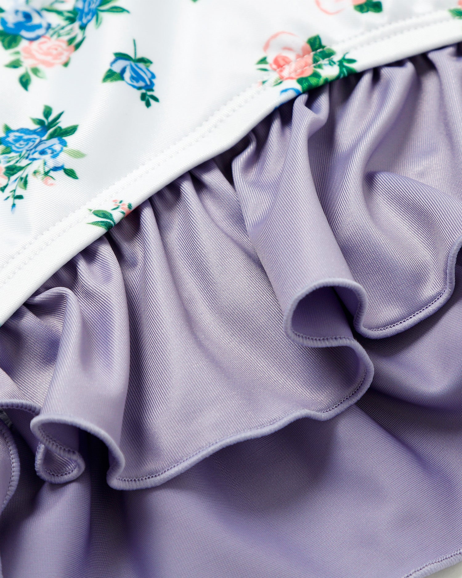 Shoulder ribbon shirring bikini