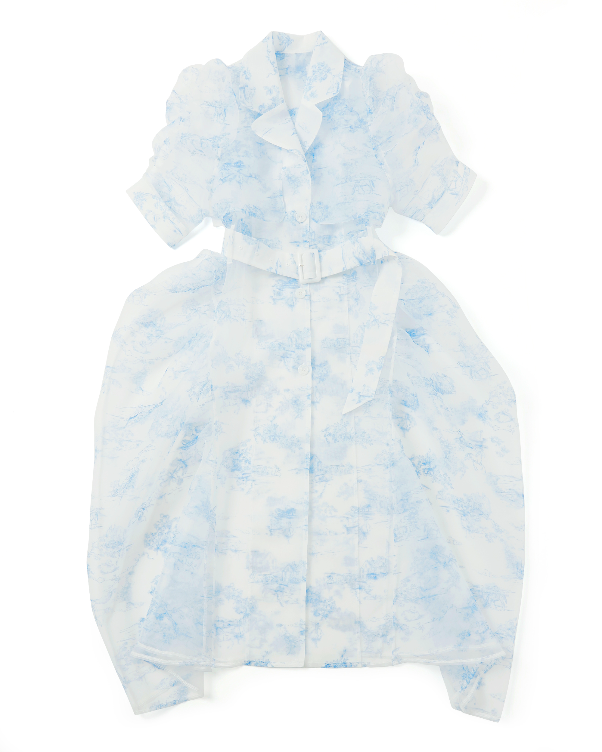 Toile de Jouy organdy dress coat dress
