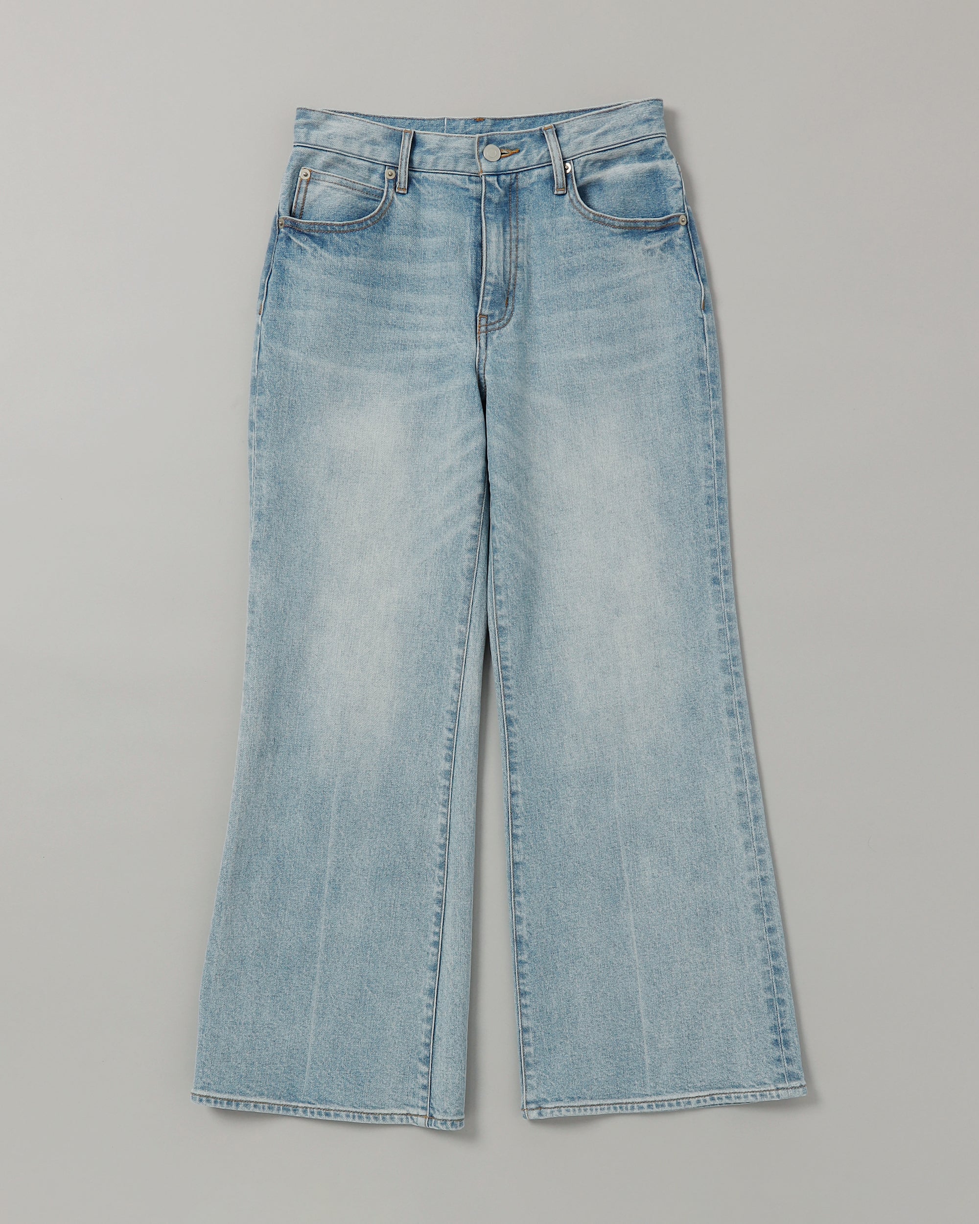 Semi-flare denim pants