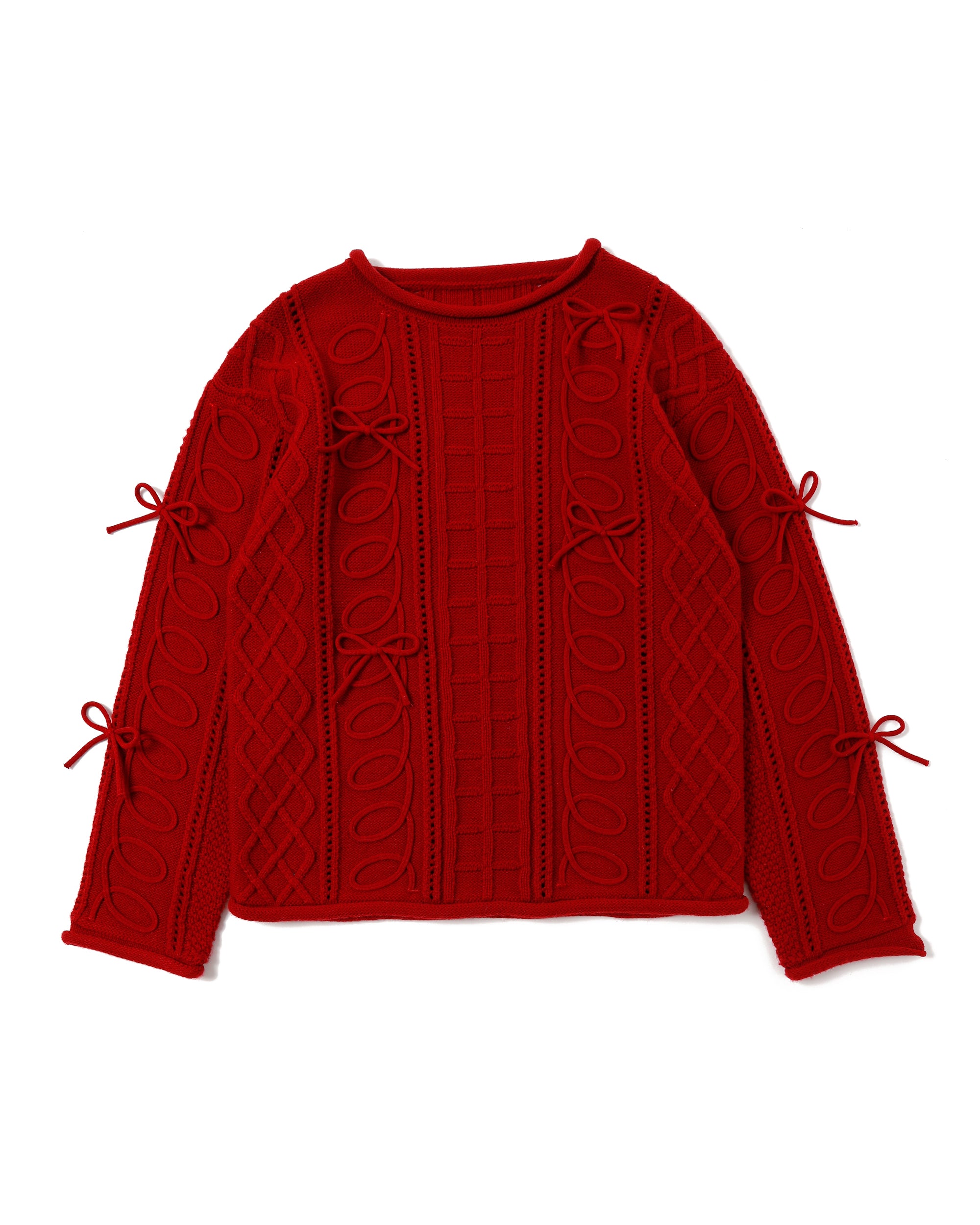 Kurukuru ribbon loose knit (black)