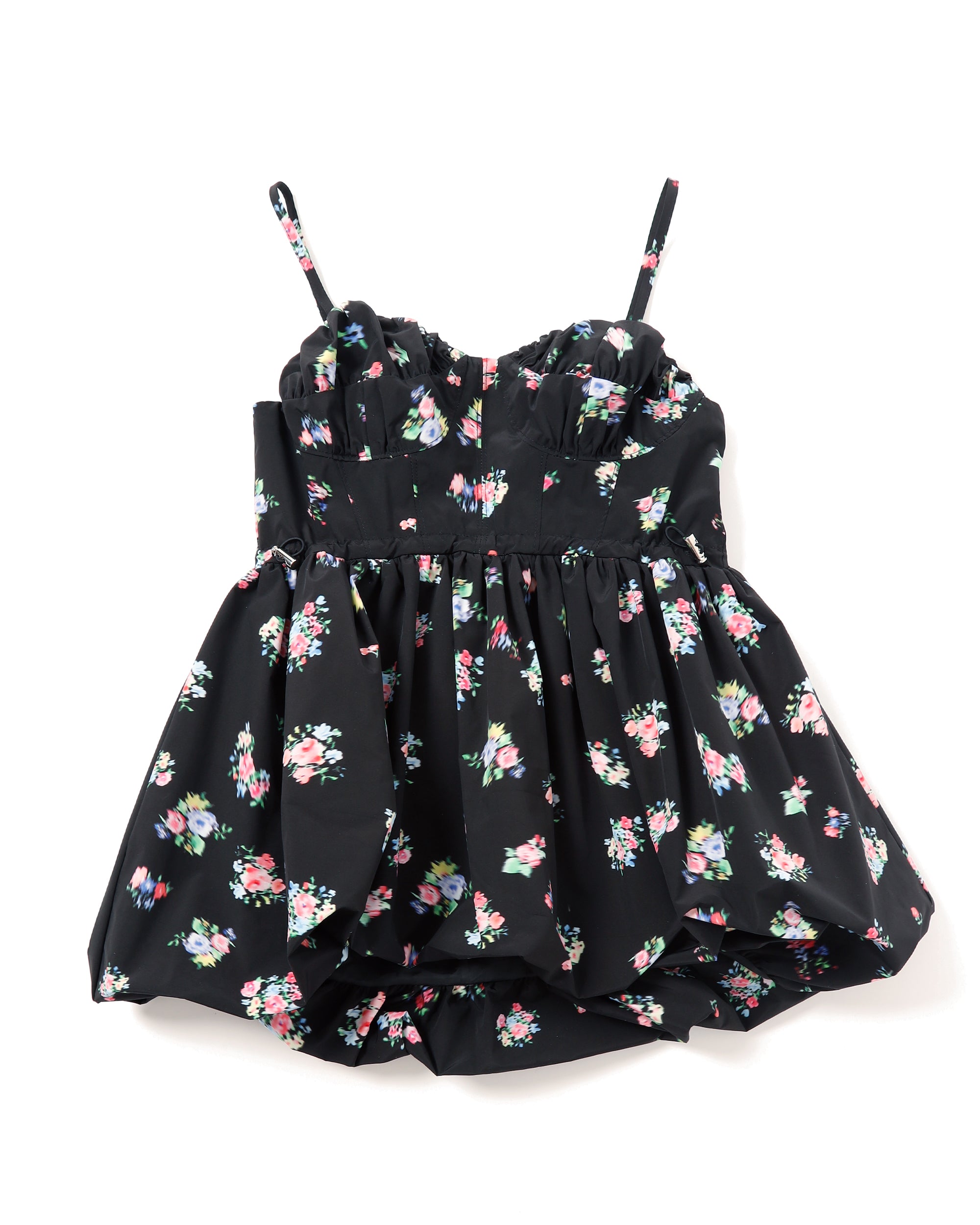 Balloon flower cami tunic (black flower)