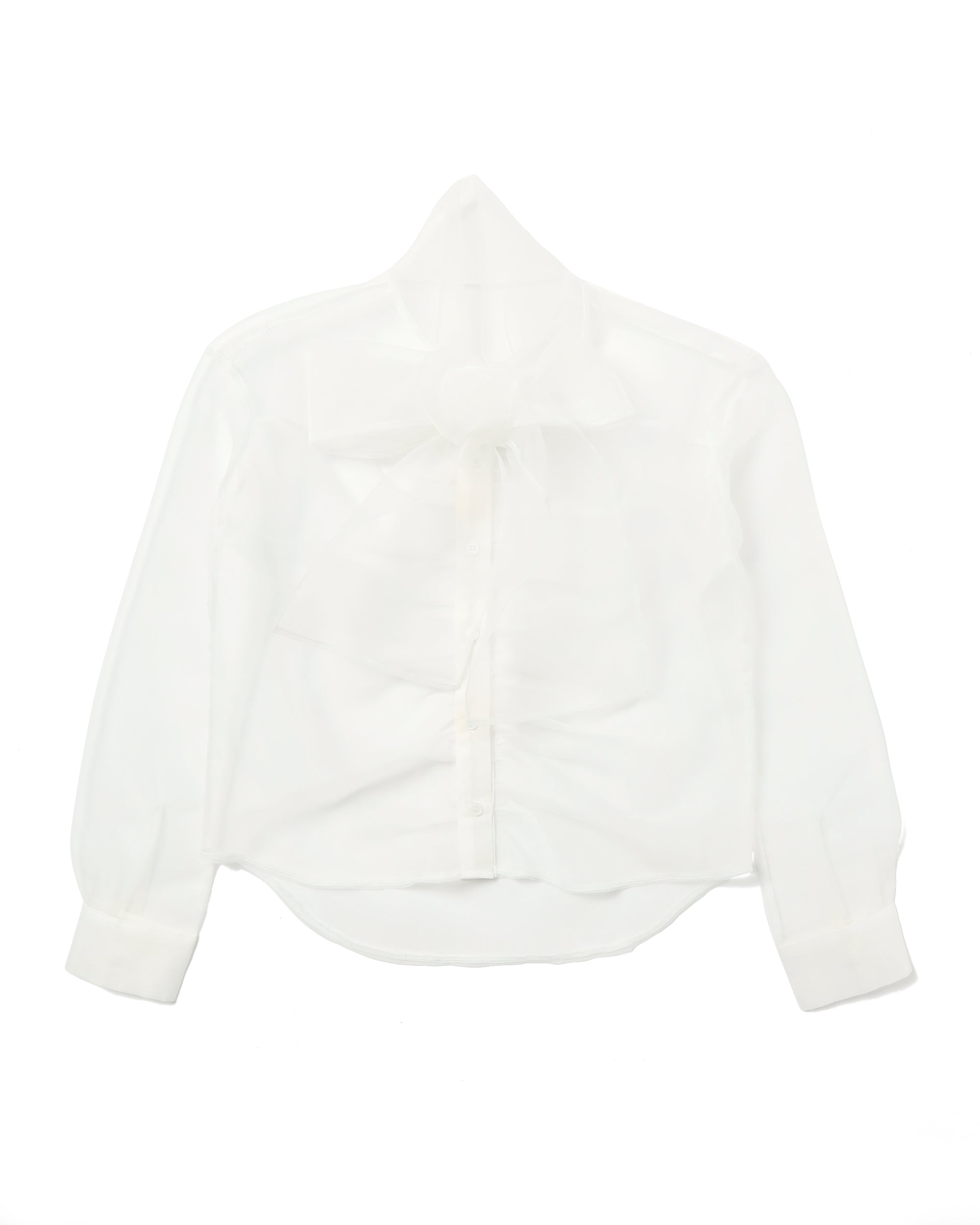 Ribbon tie blouse (black)