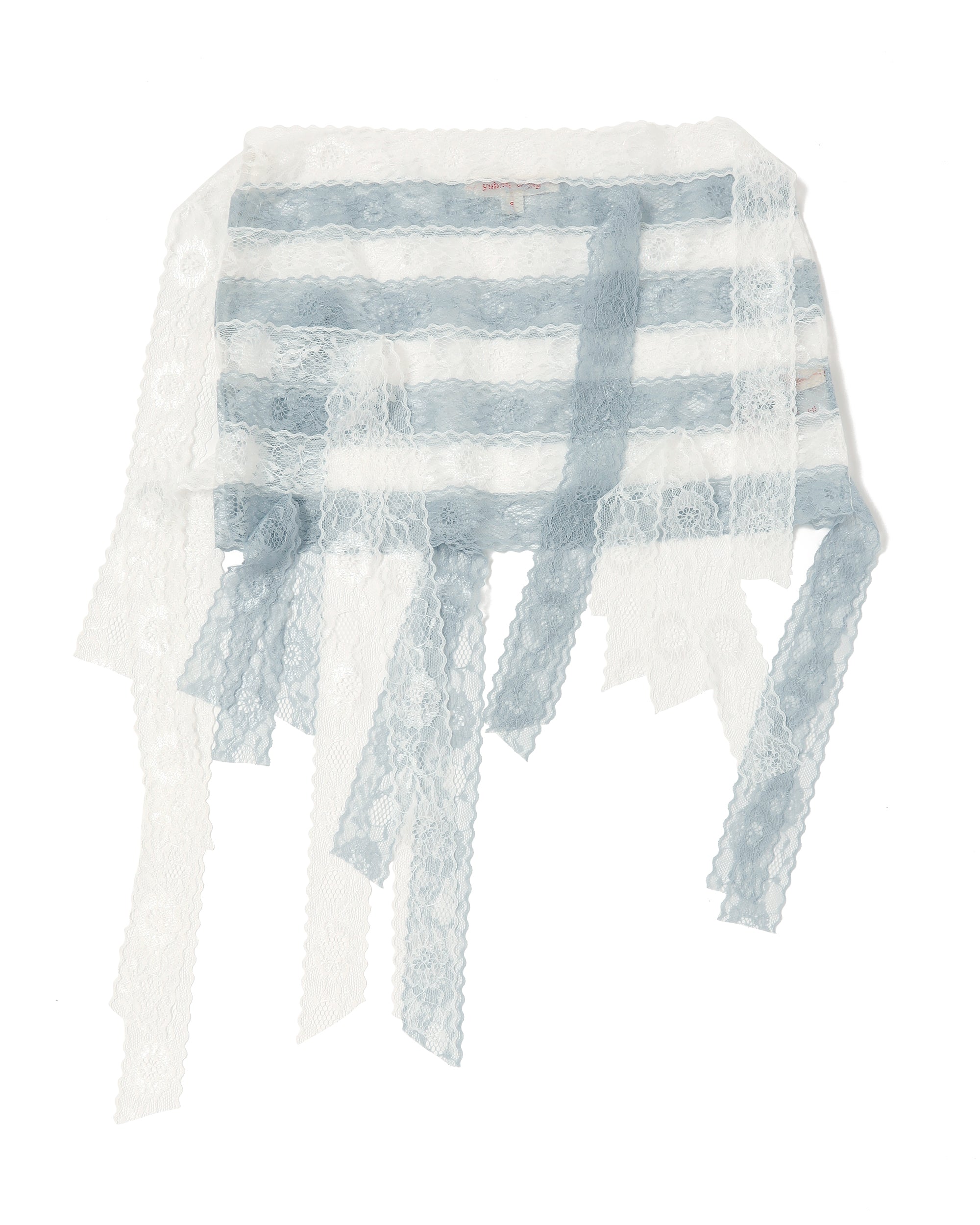 <b>yuhan wang</b><br>lace trimmed stripe mini skirt / Blue / White