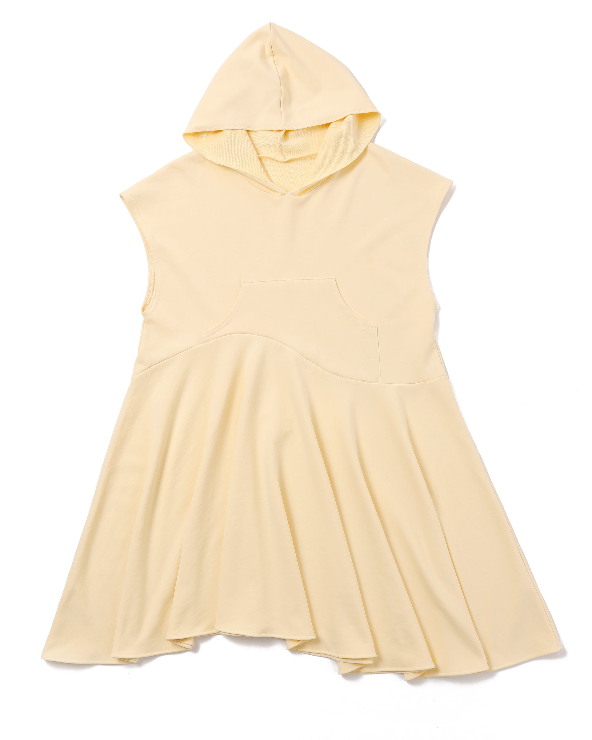 Asymmetric flare hoodie dress (Yellow) – POPPY