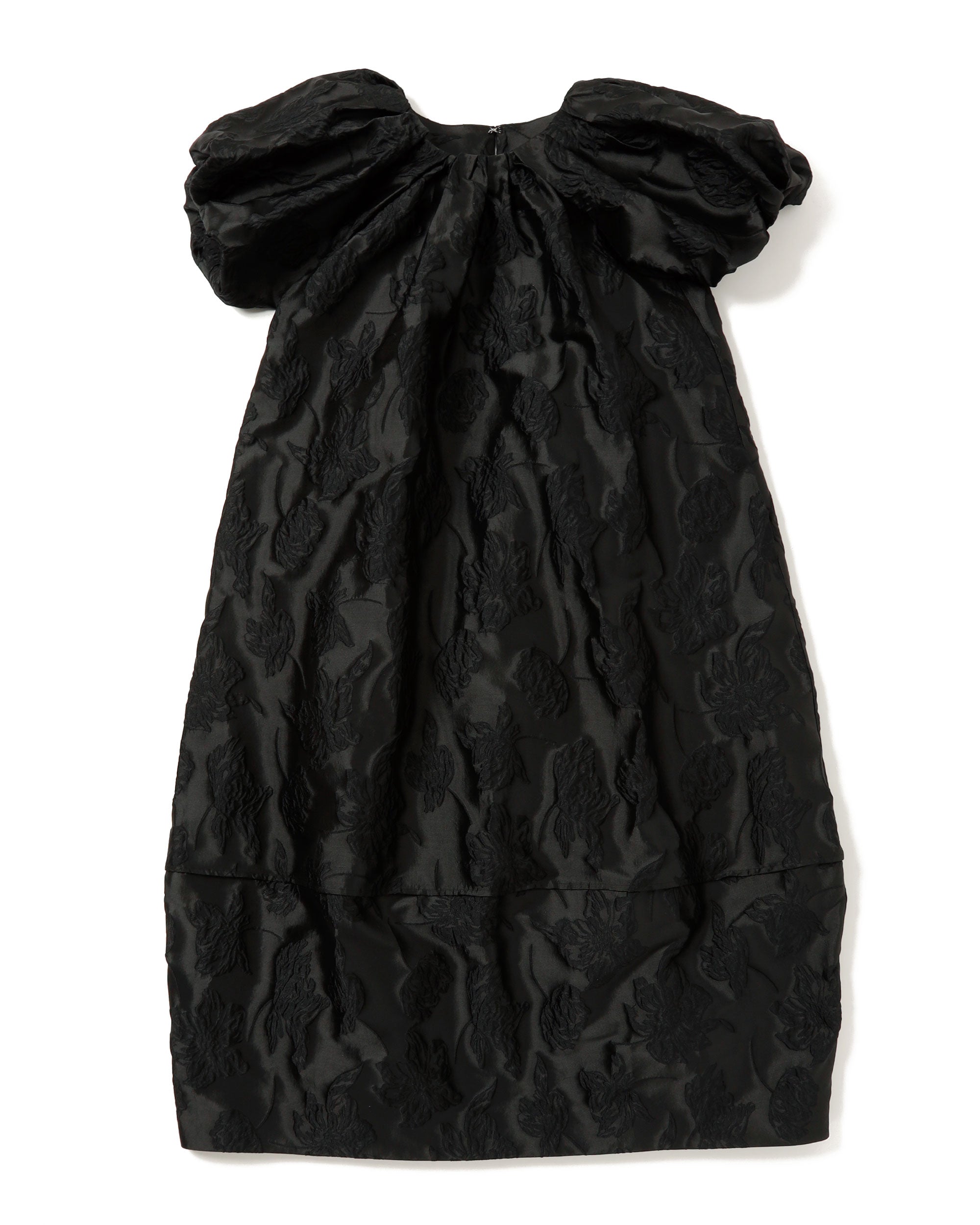 Balloon sleeve cocoon dress (black)