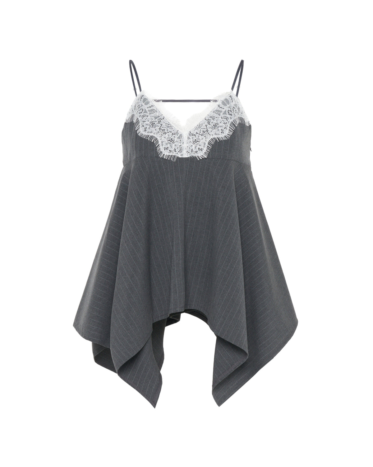 Handkerchief hem lace cami tunic