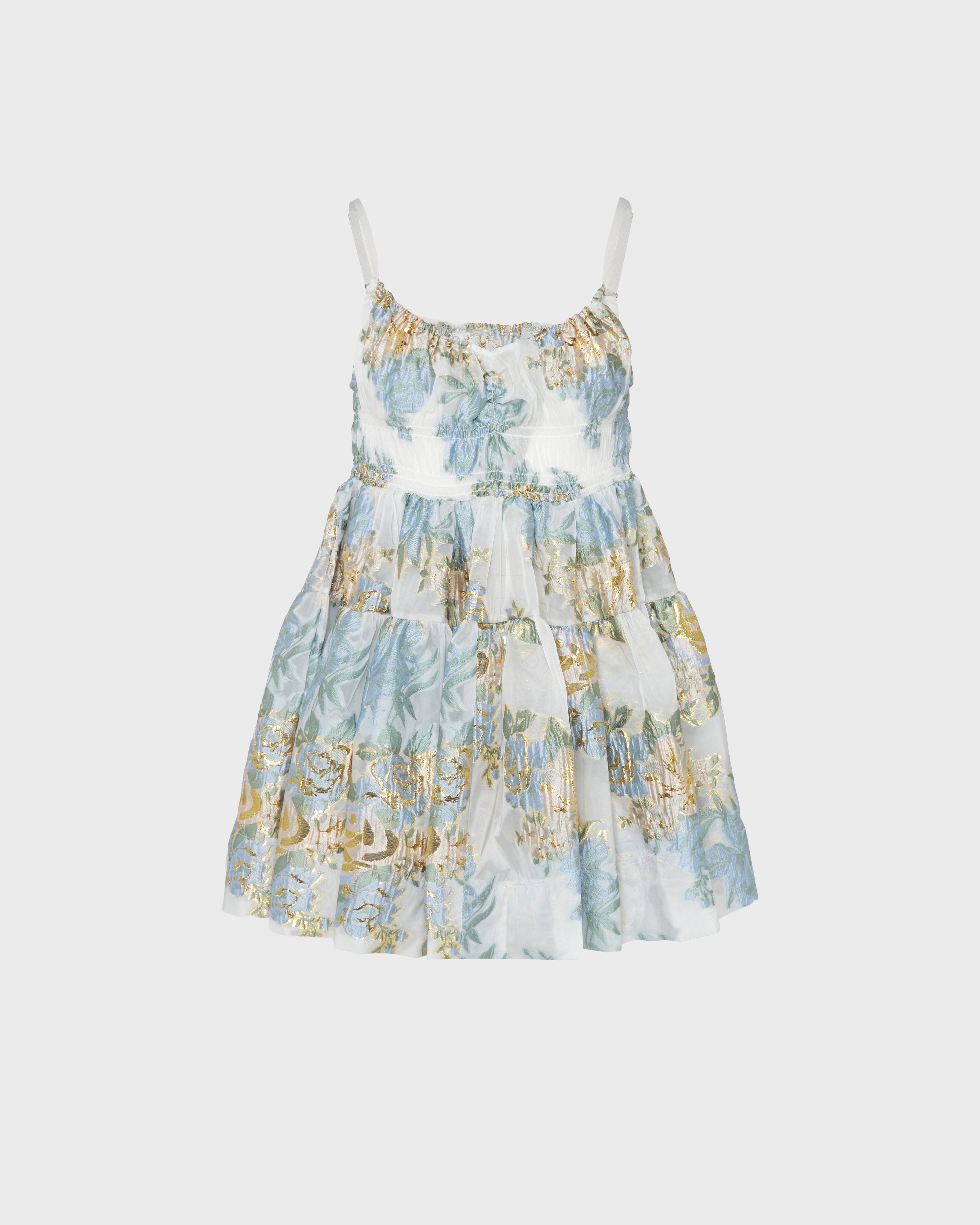 Gold jacquard flare tunic