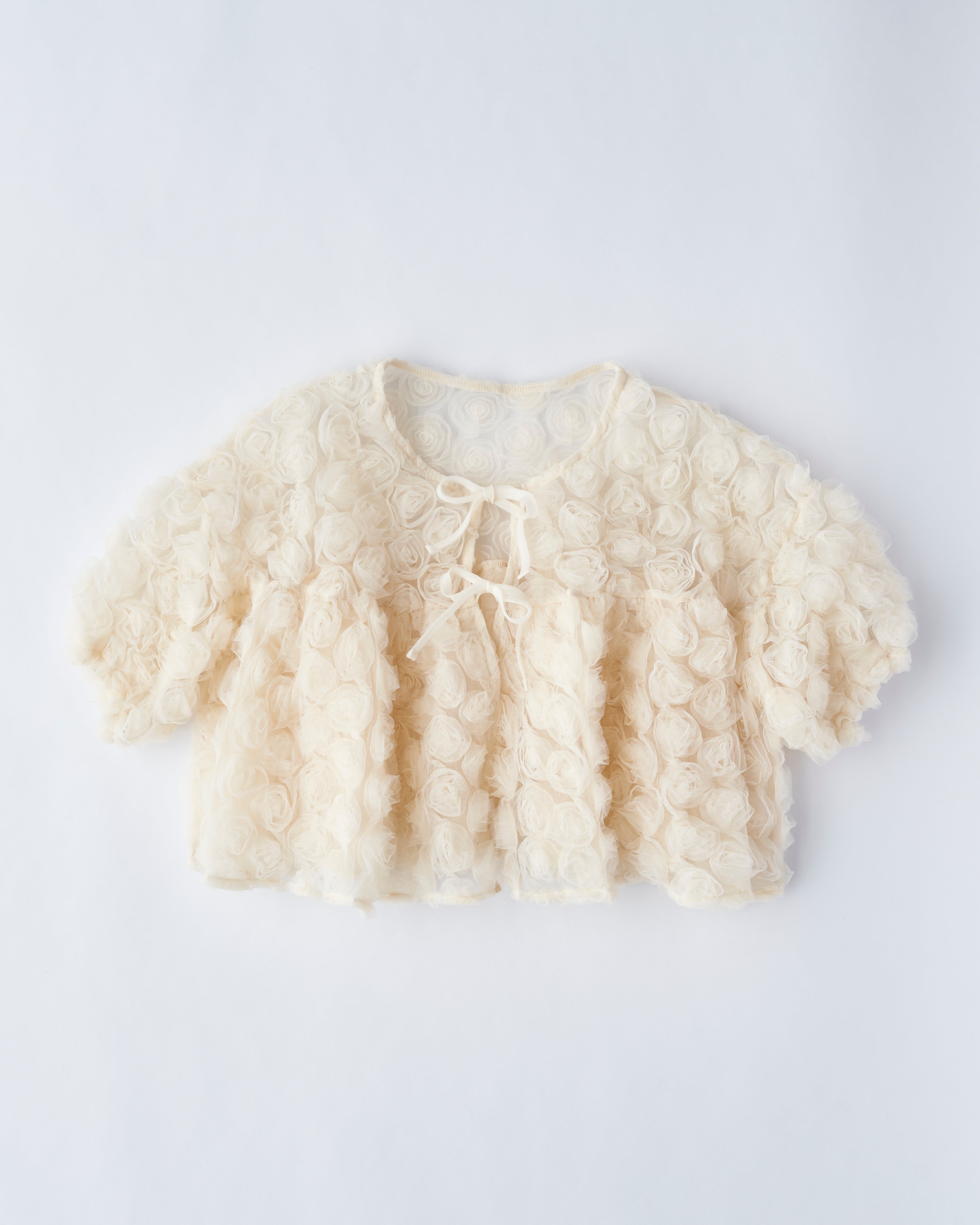 flower balloon tulle bolero (cream)
