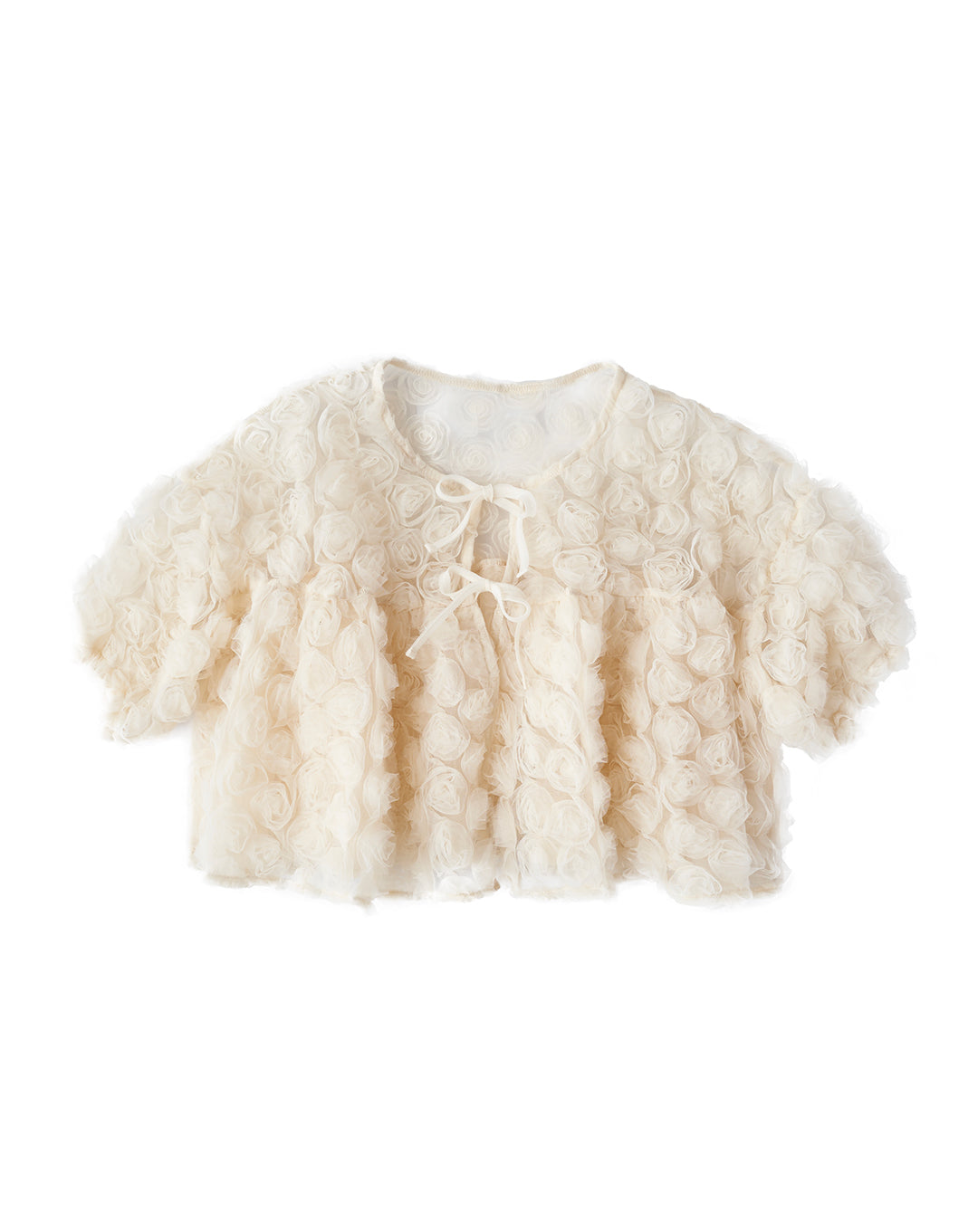 flower balloon tulle bolero (cream)