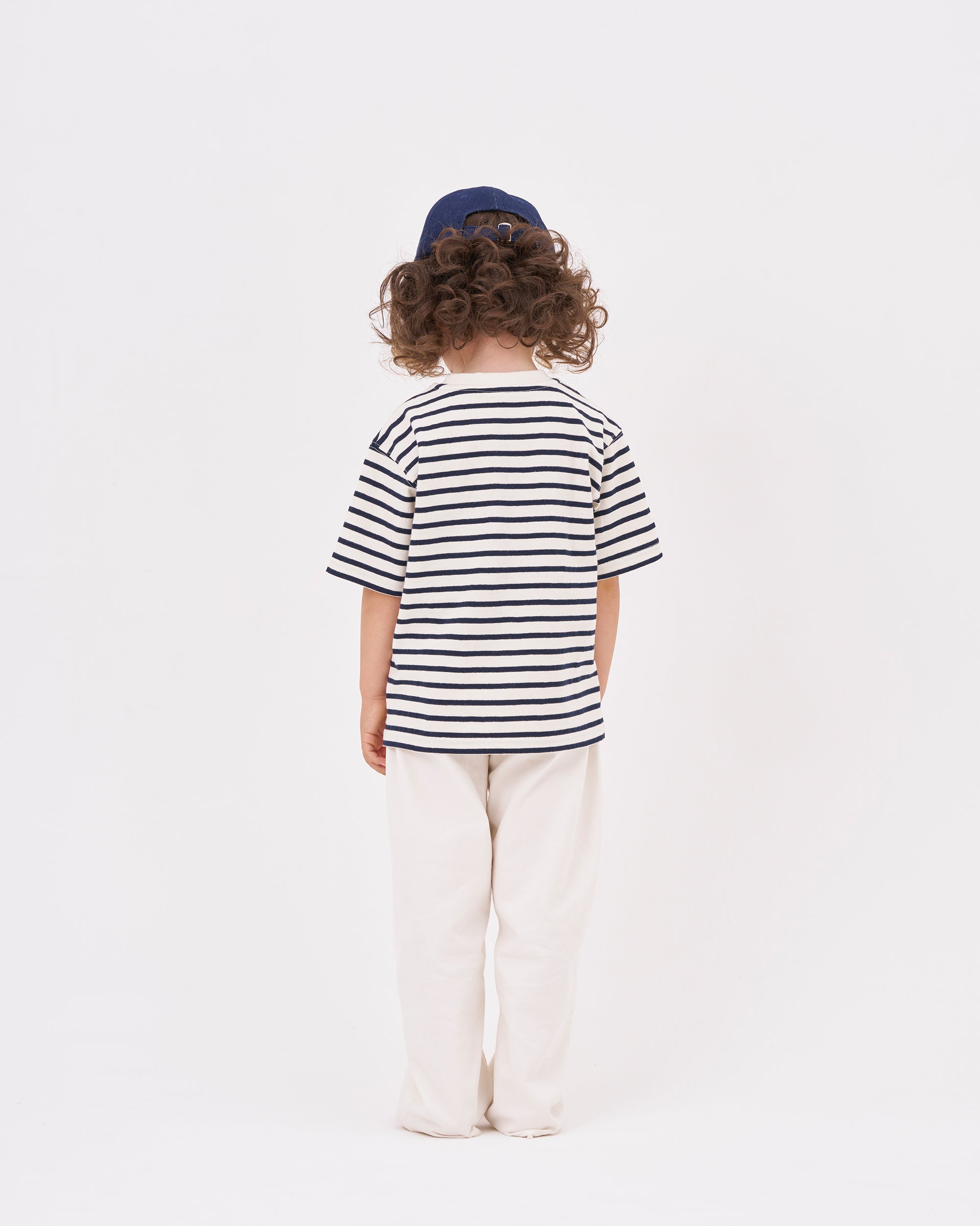 KIDS Strawberry printed T-shirts (Navy border)