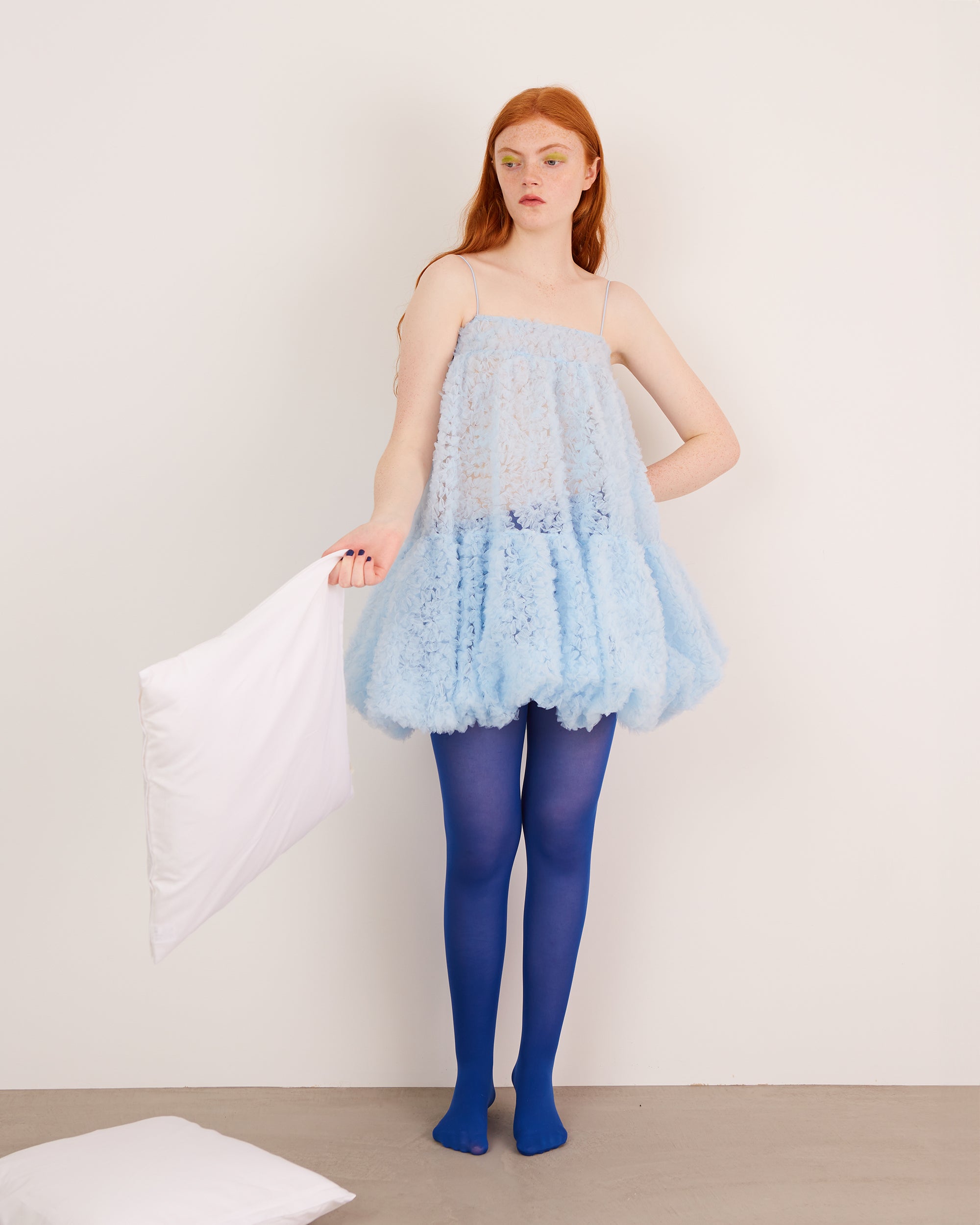 Tulle balloon tunic (light blue)