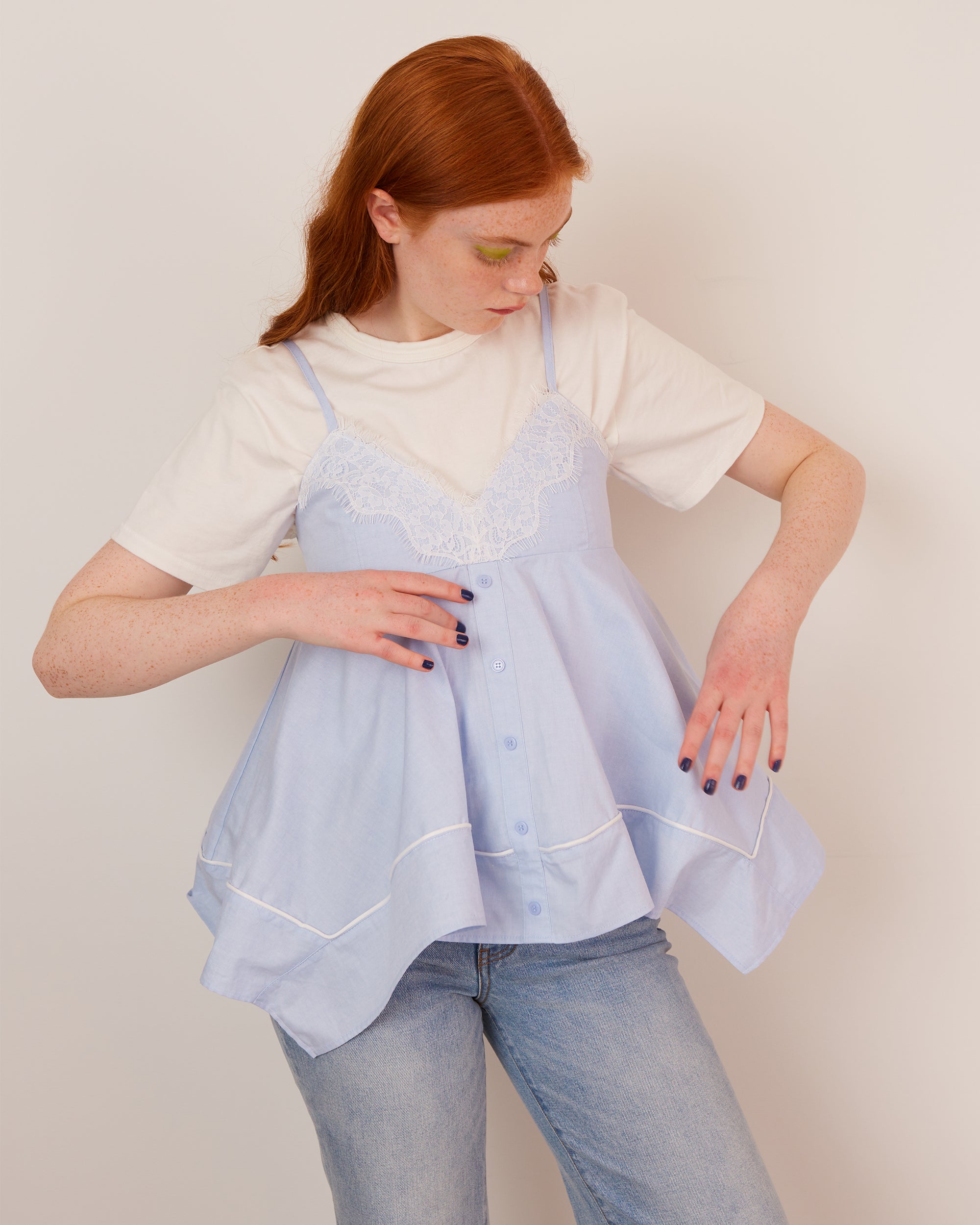 Handkerchief hem tunic (light blue)