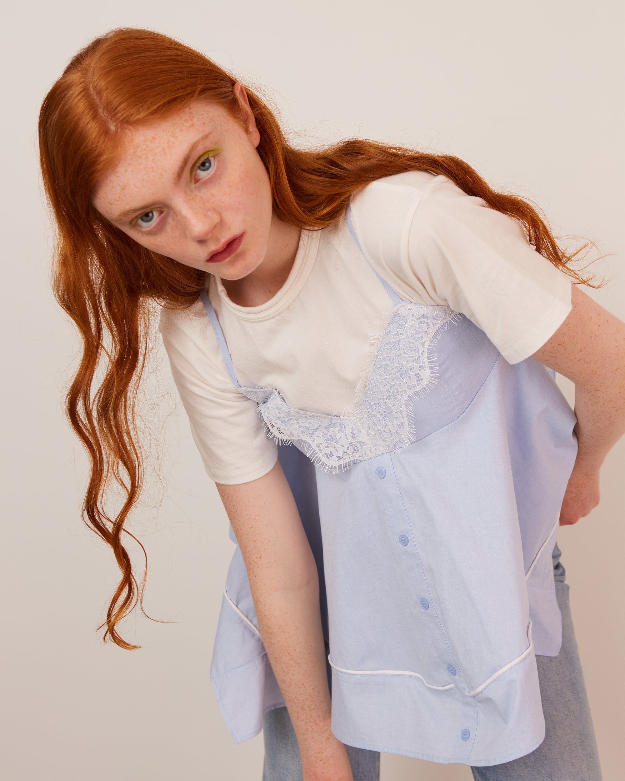 Handkerchief hem tunic (light blue)