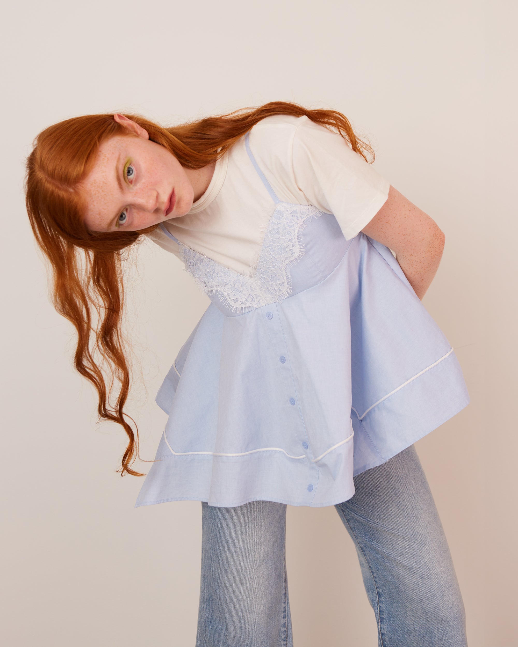 Handkerchief hem tunic (light blue)