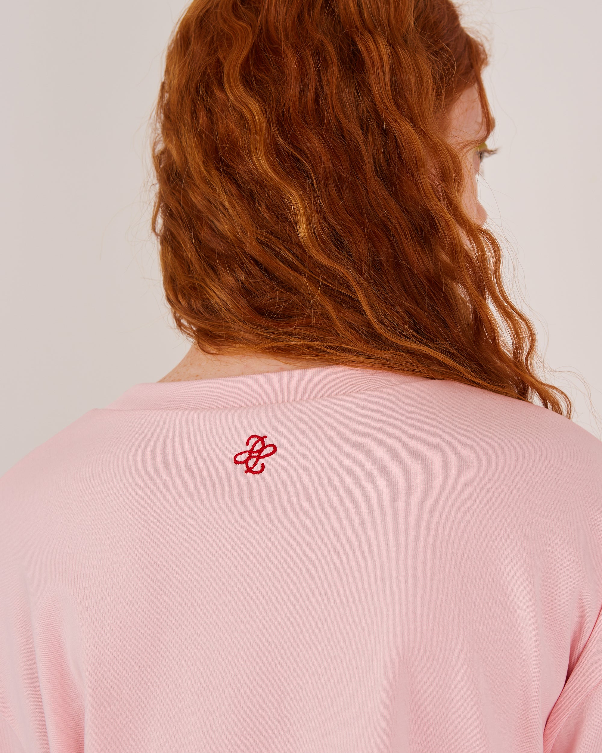 POPPY print long t-shirt (pink)