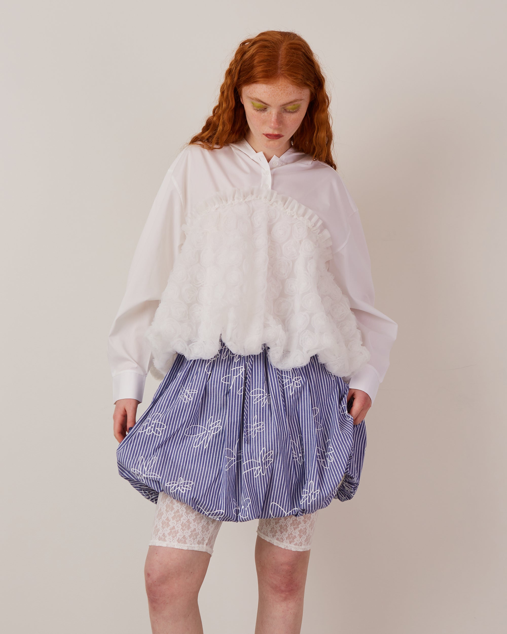 Tulle balloon hoodie shirt