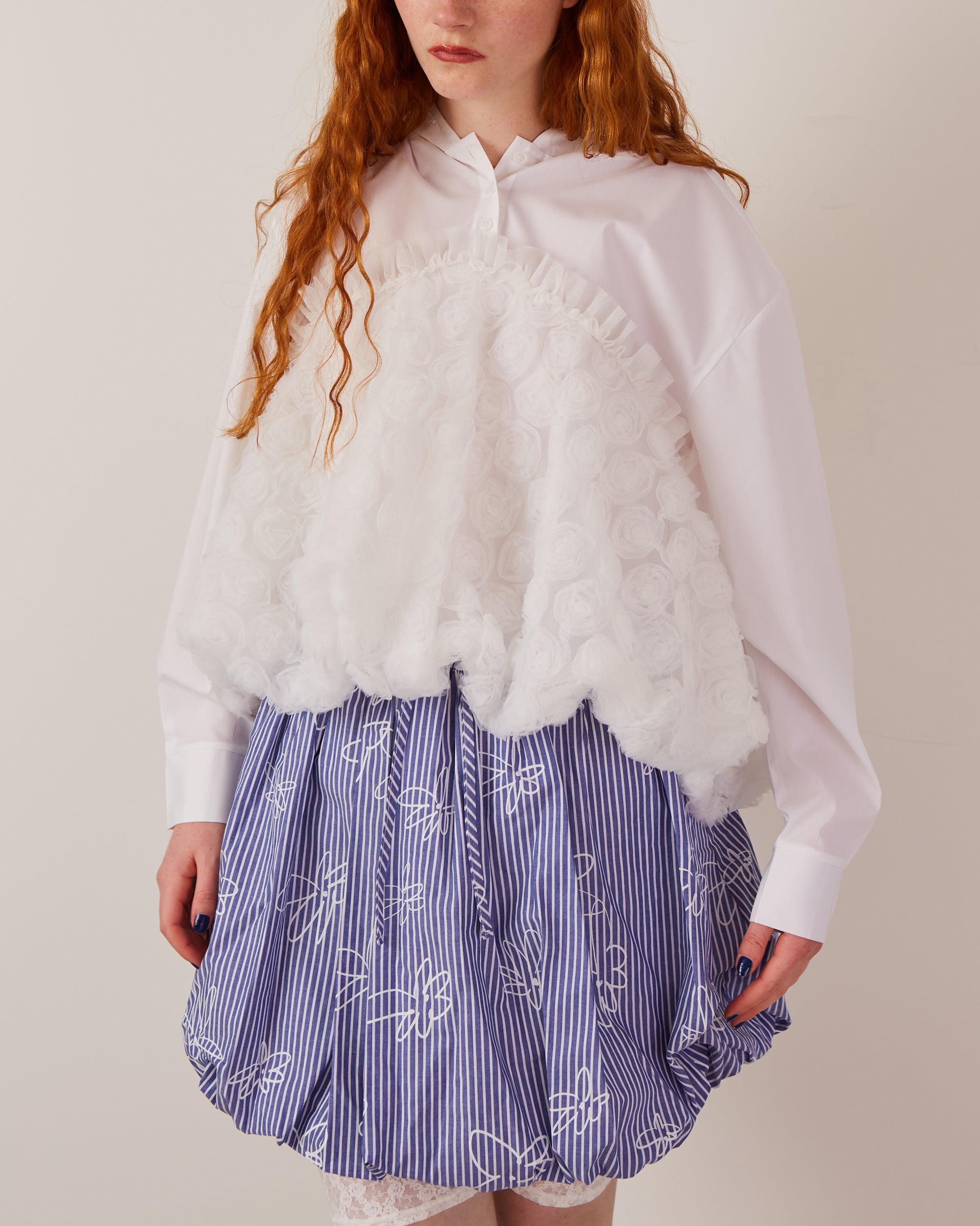 Tulle balloon hoodie shirt