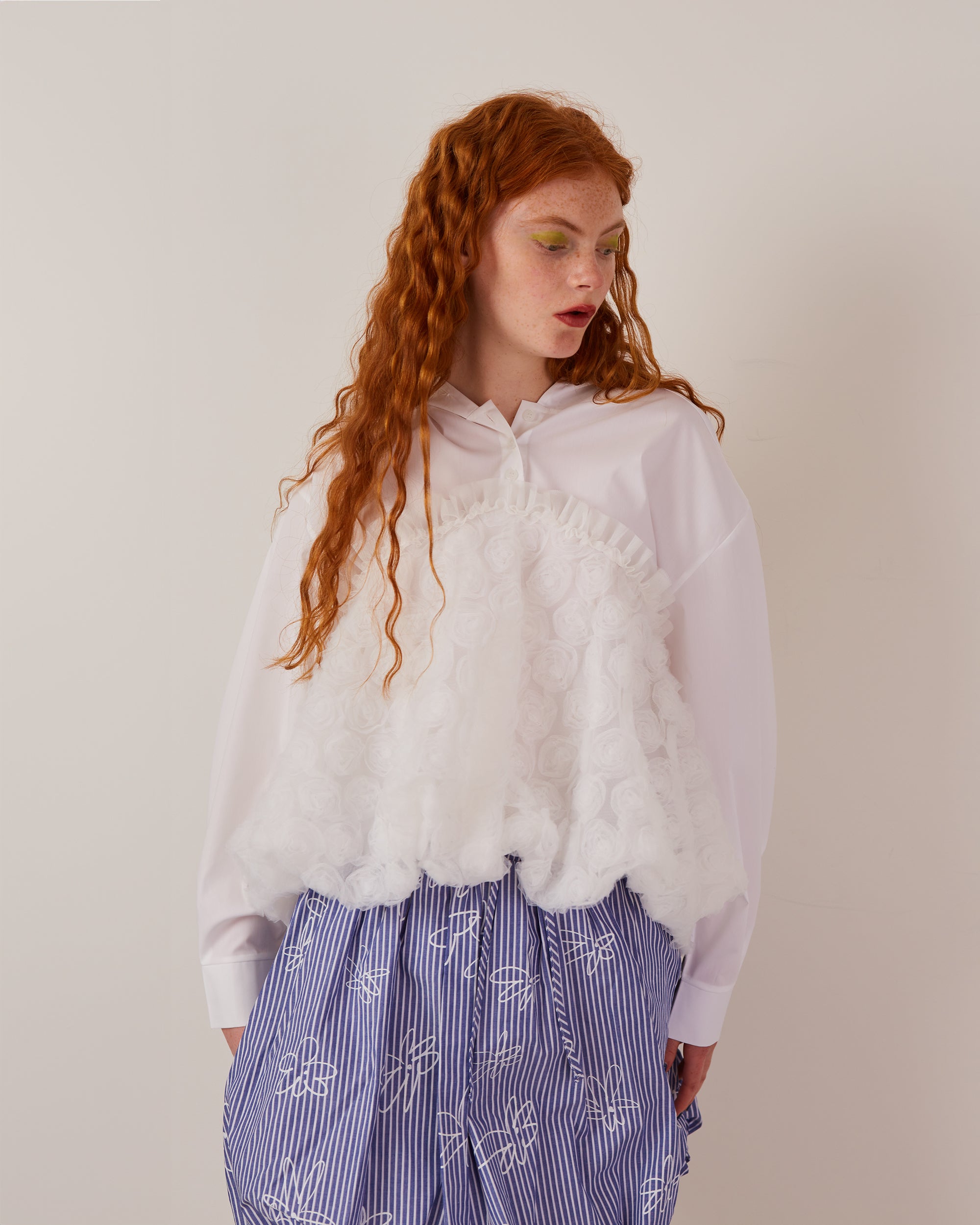 Tulle balloon hoodie shirt