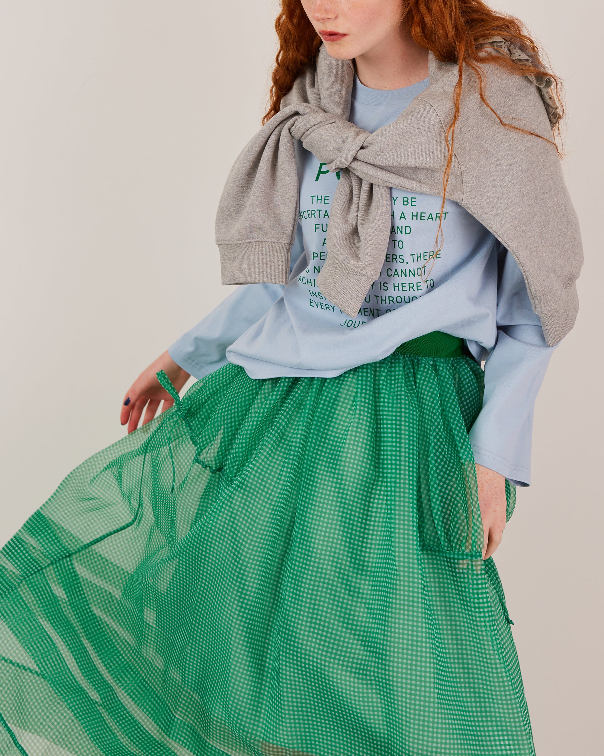 POPPY print long t-shirt (light blue)