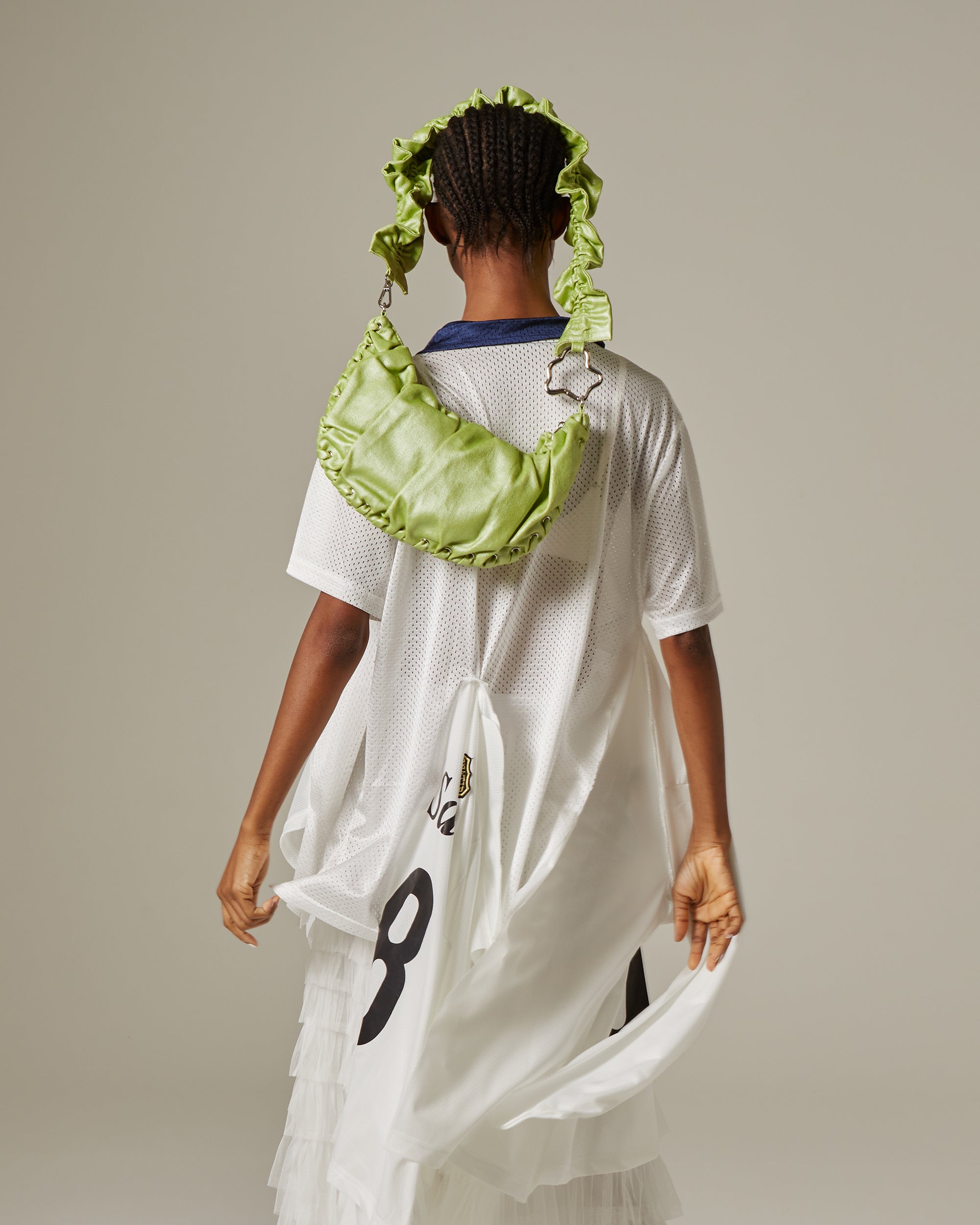 Half-moon gathered bag (green)