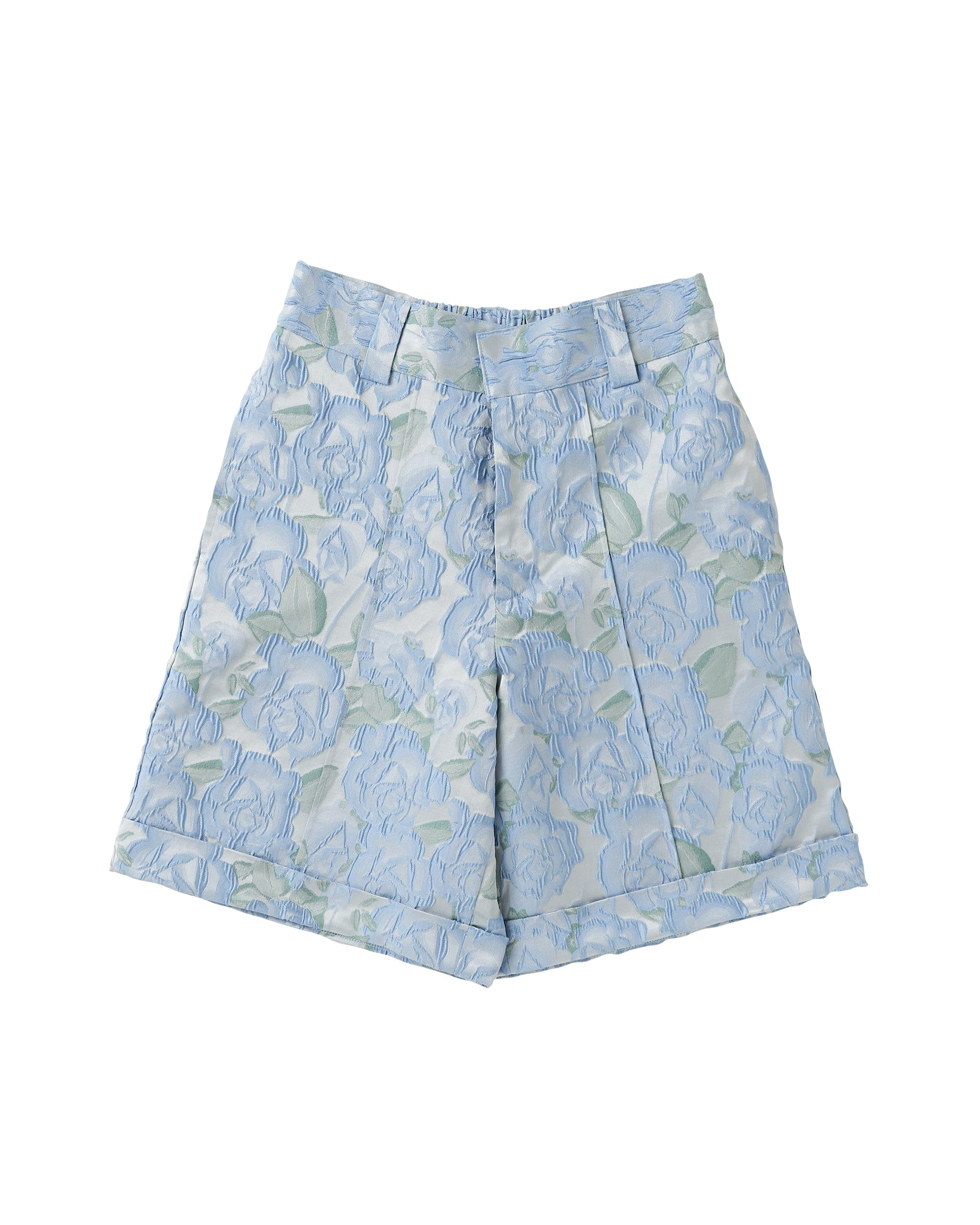 jacquard half flare pants (blue flower)