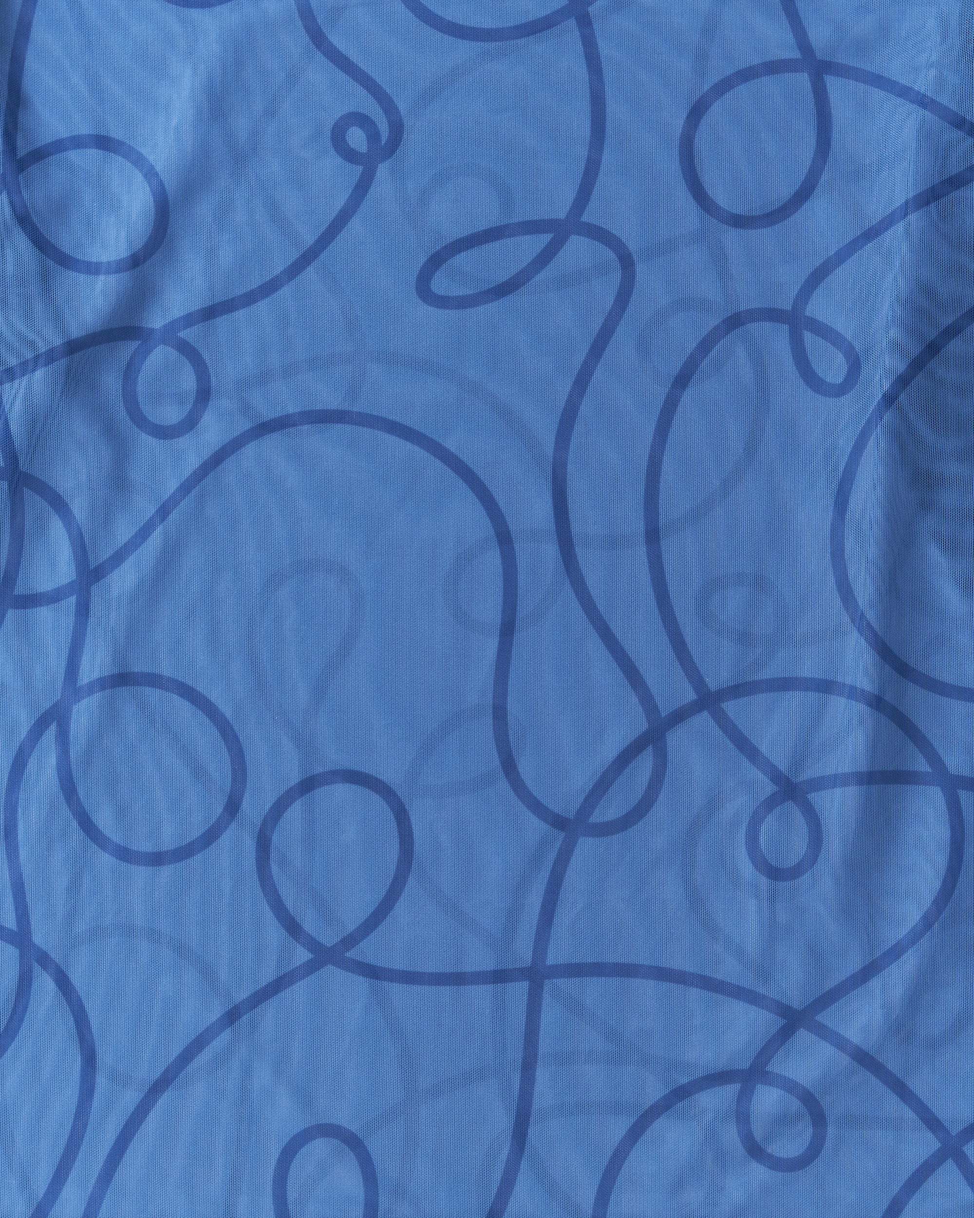 uneune see-through round neck tops (blue)