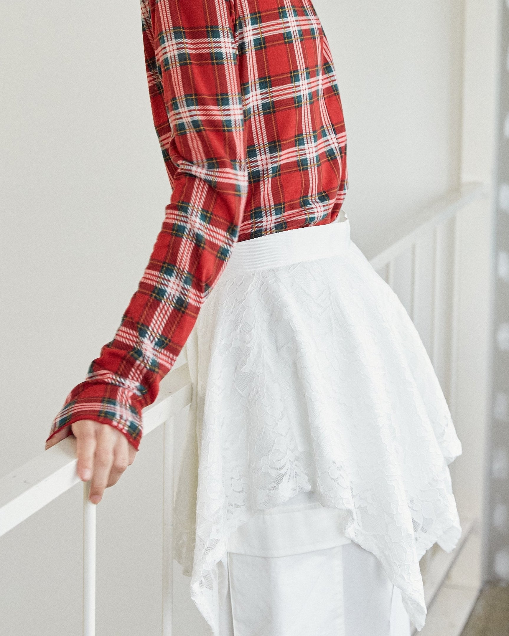 Lace draped wrap skirt