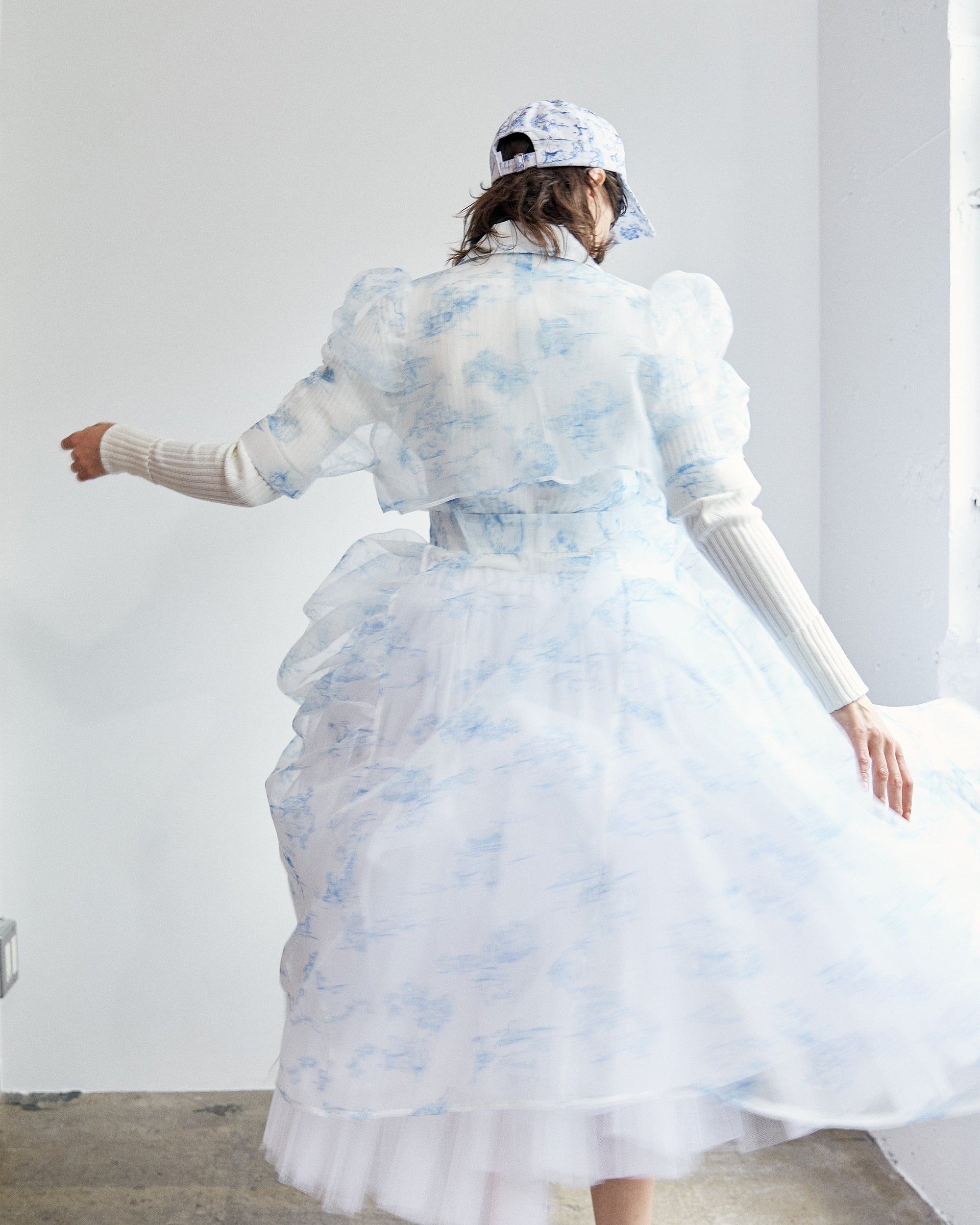 Toile de Jouy organdy dress coat dress