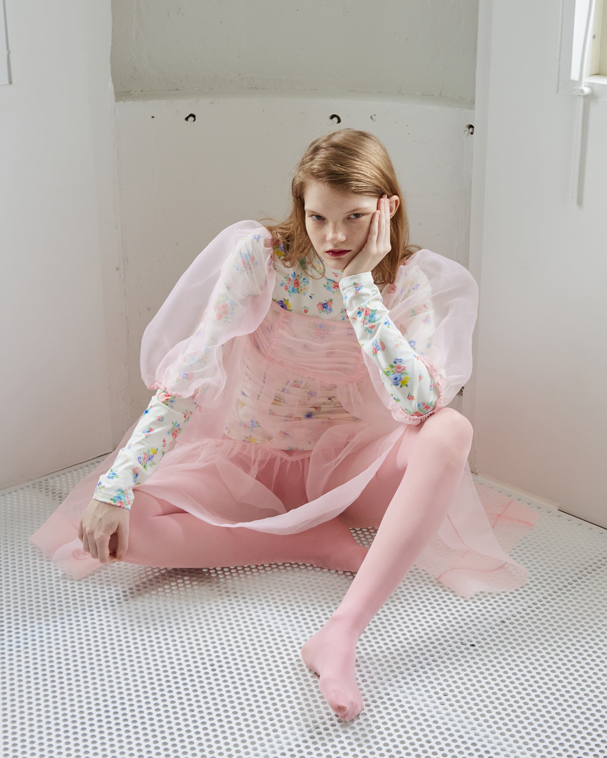 Organdy flare mini dress