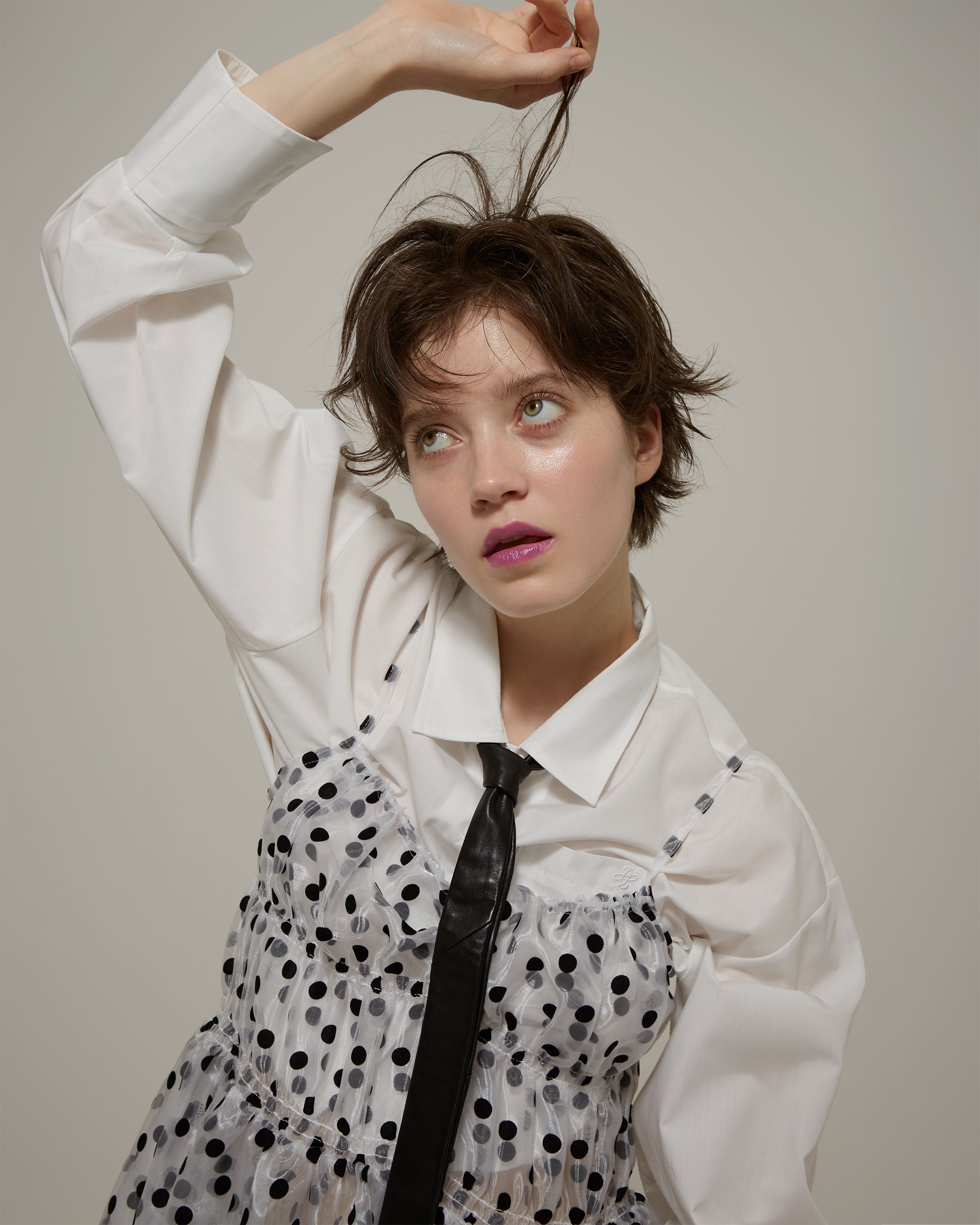 Dot organgy tiered dress