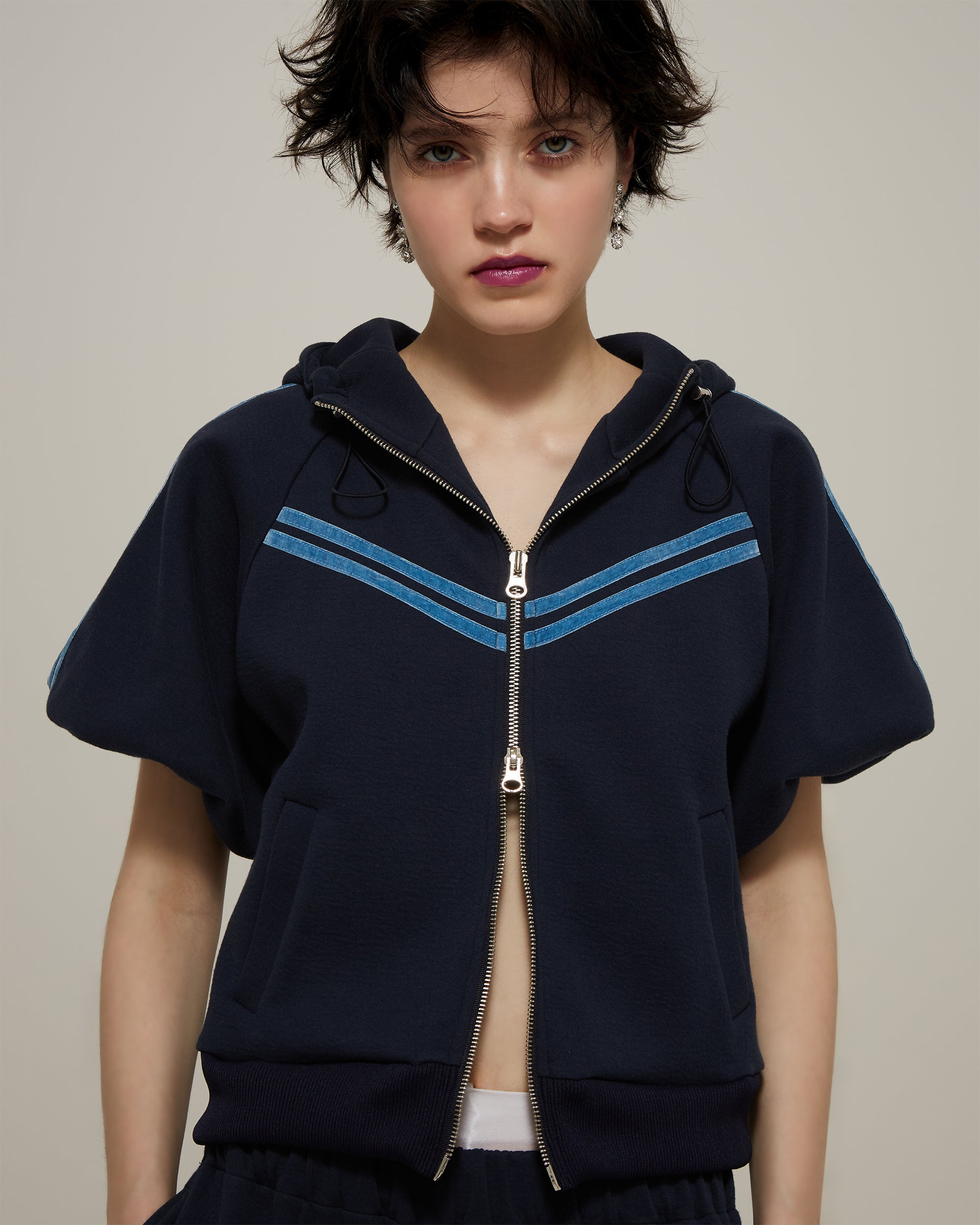 Bonding raglan hoodie (navy)