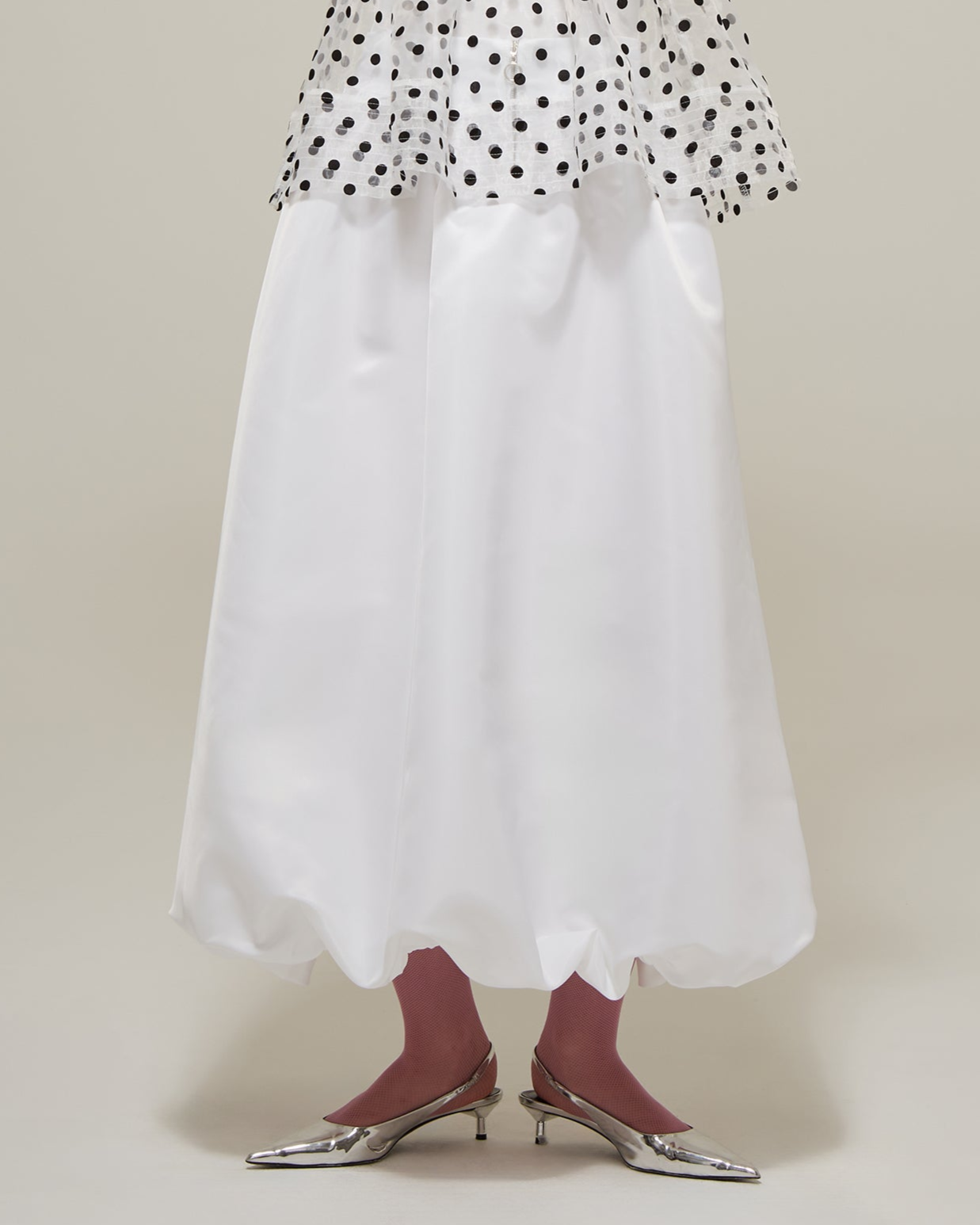 Corset long balloon skirt (white)