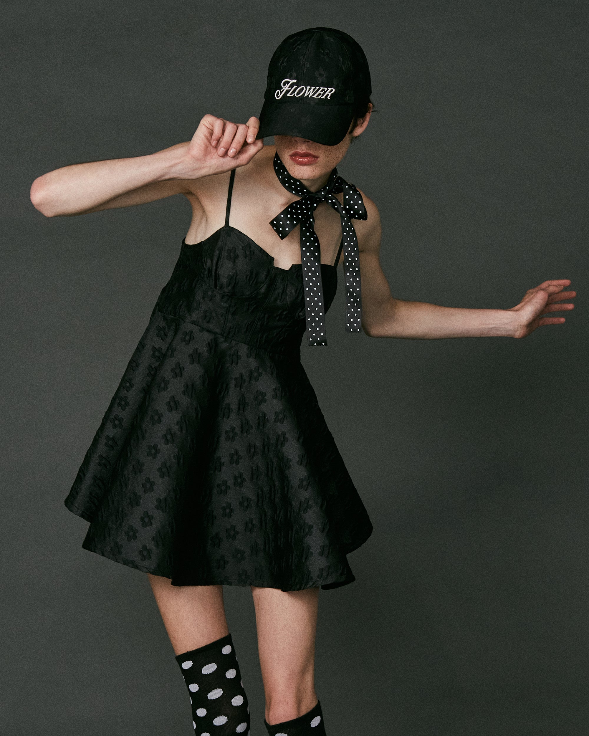 Flower jacquard cami tunic