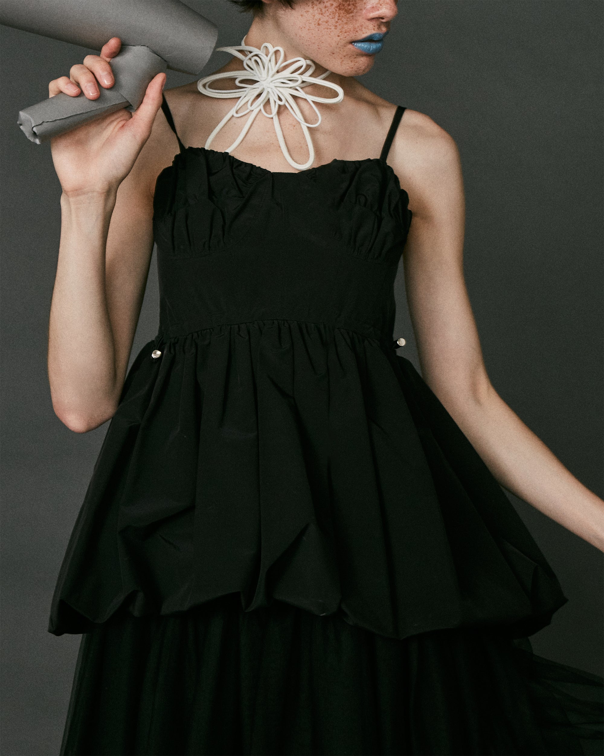 Balloon cami tunic (black)