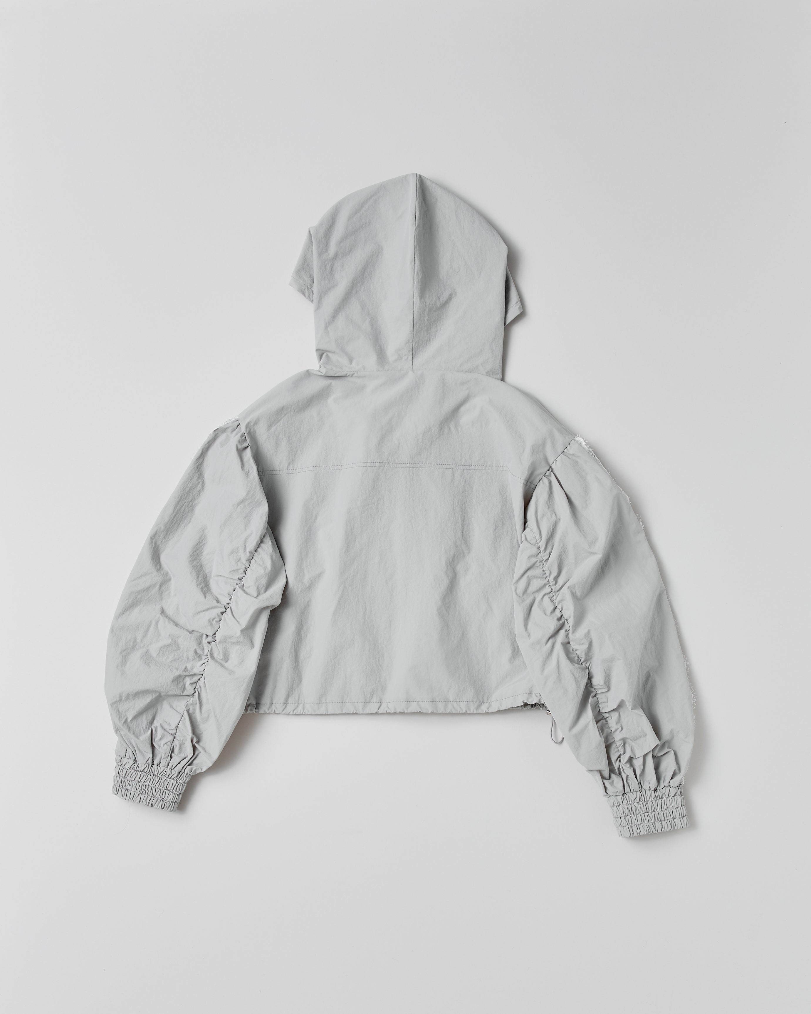Lace nylon short hoodie