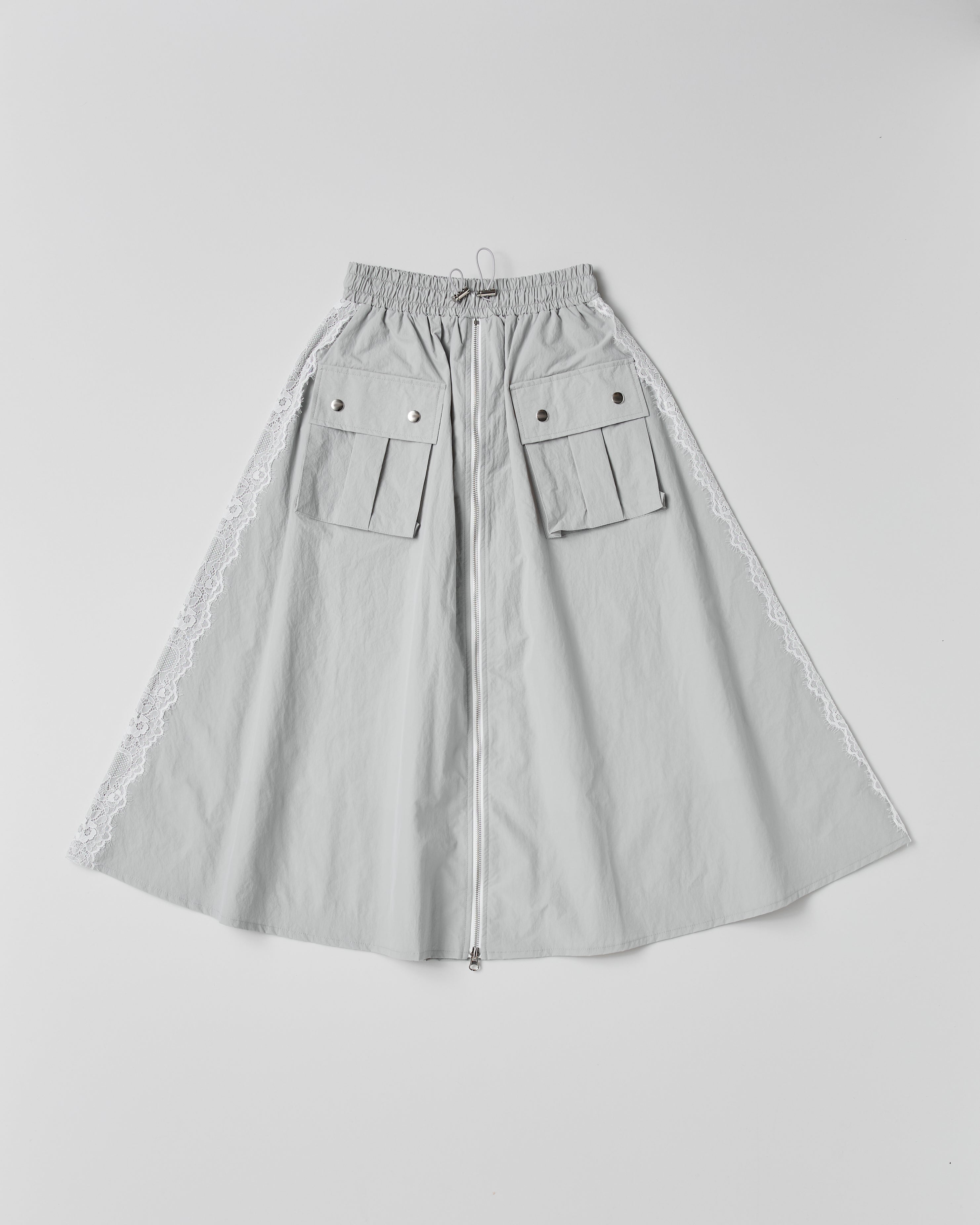 Lace nylon flare skirt