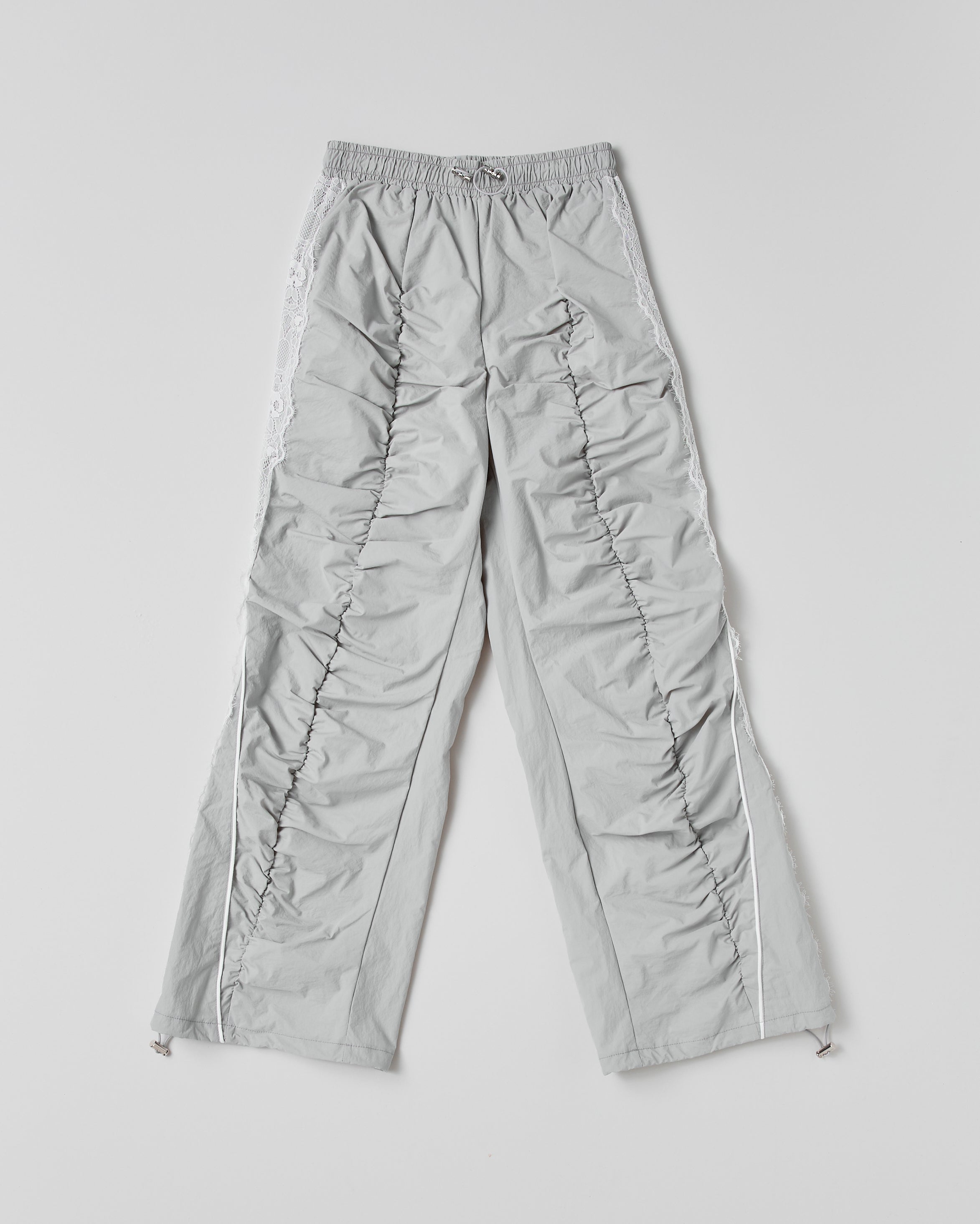 Lace gathered nylon pants