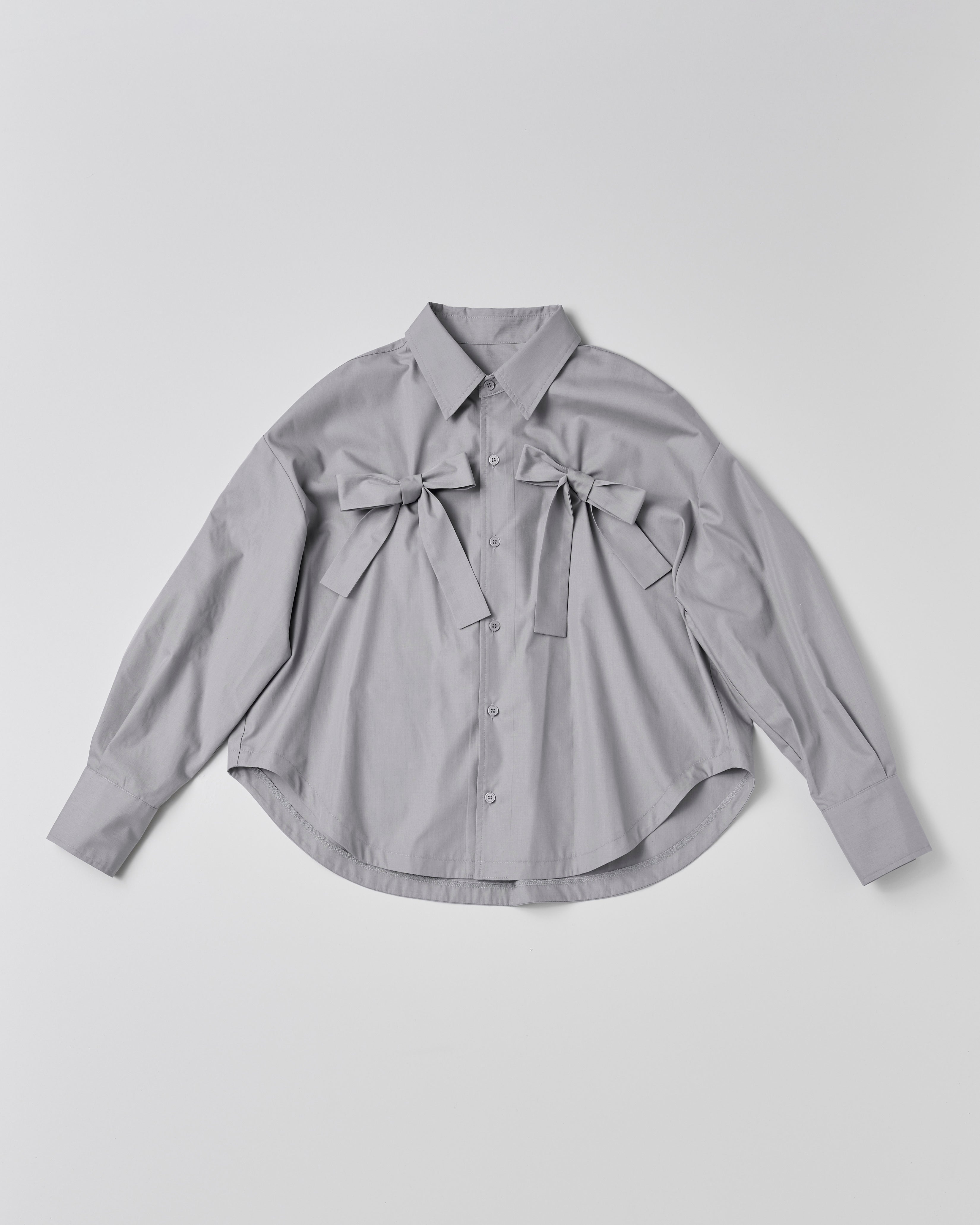 Double ribbon shirt (light blue)