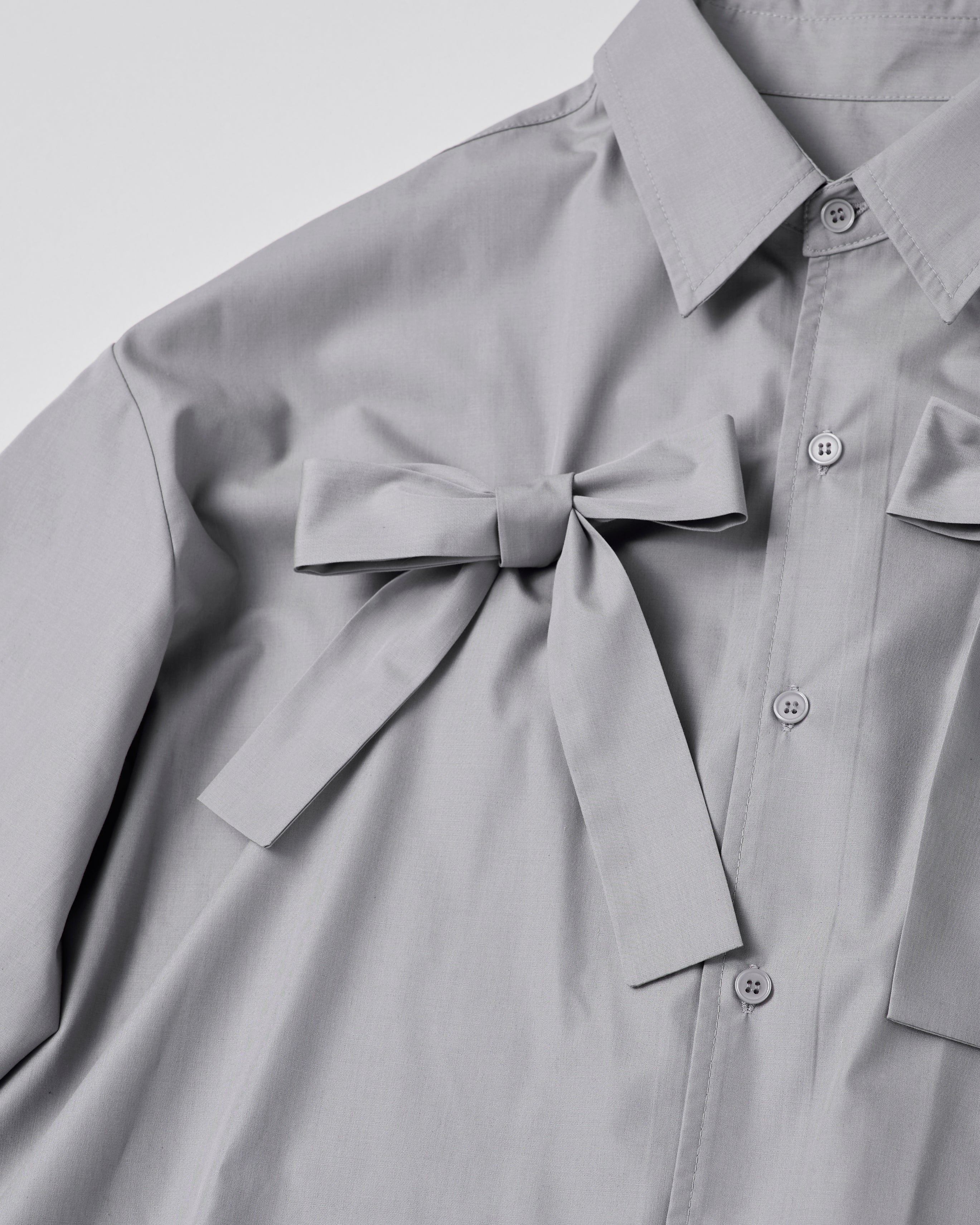 Double ribbon shirt (gray)