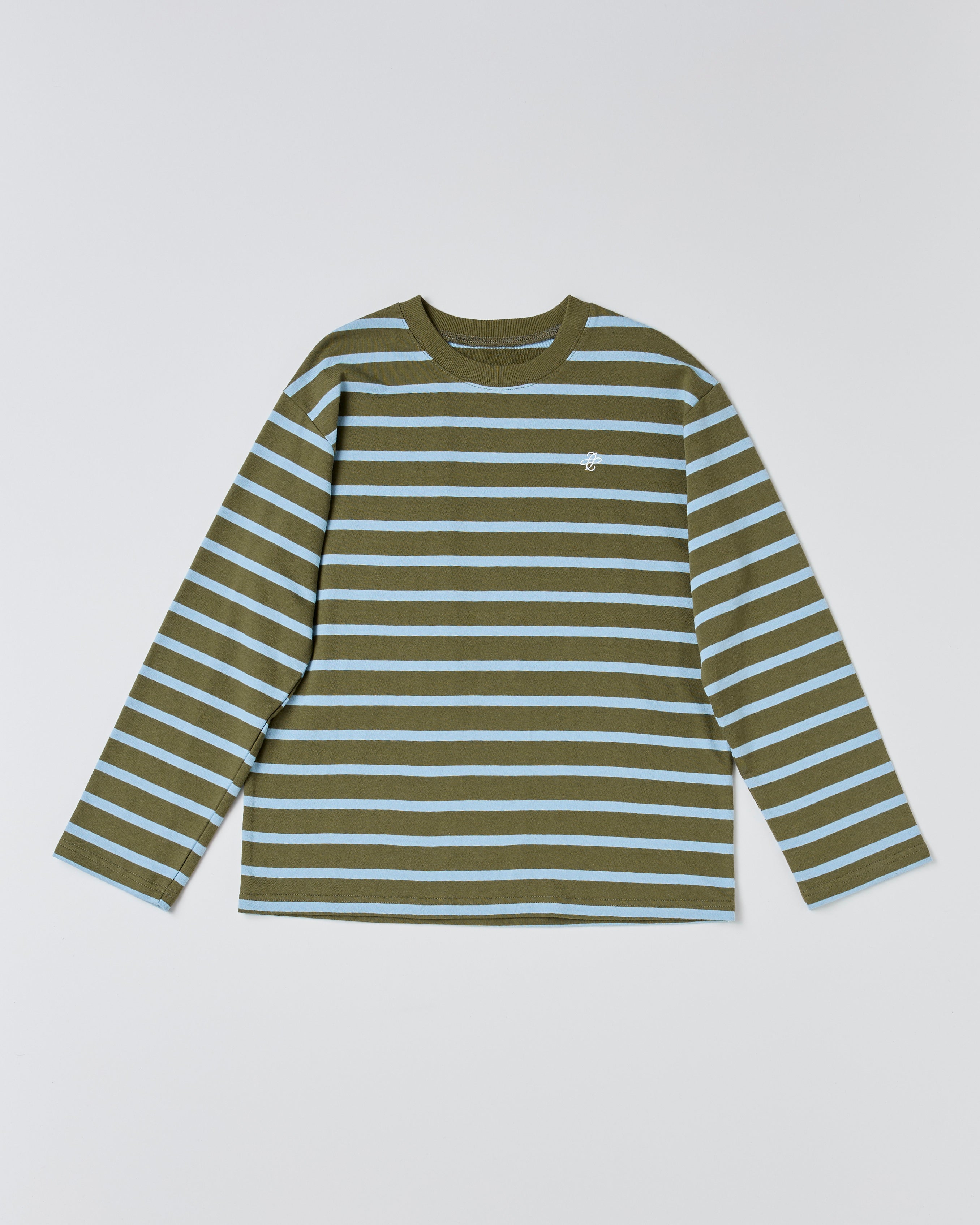 Border long t-shirt (green/sky blue)