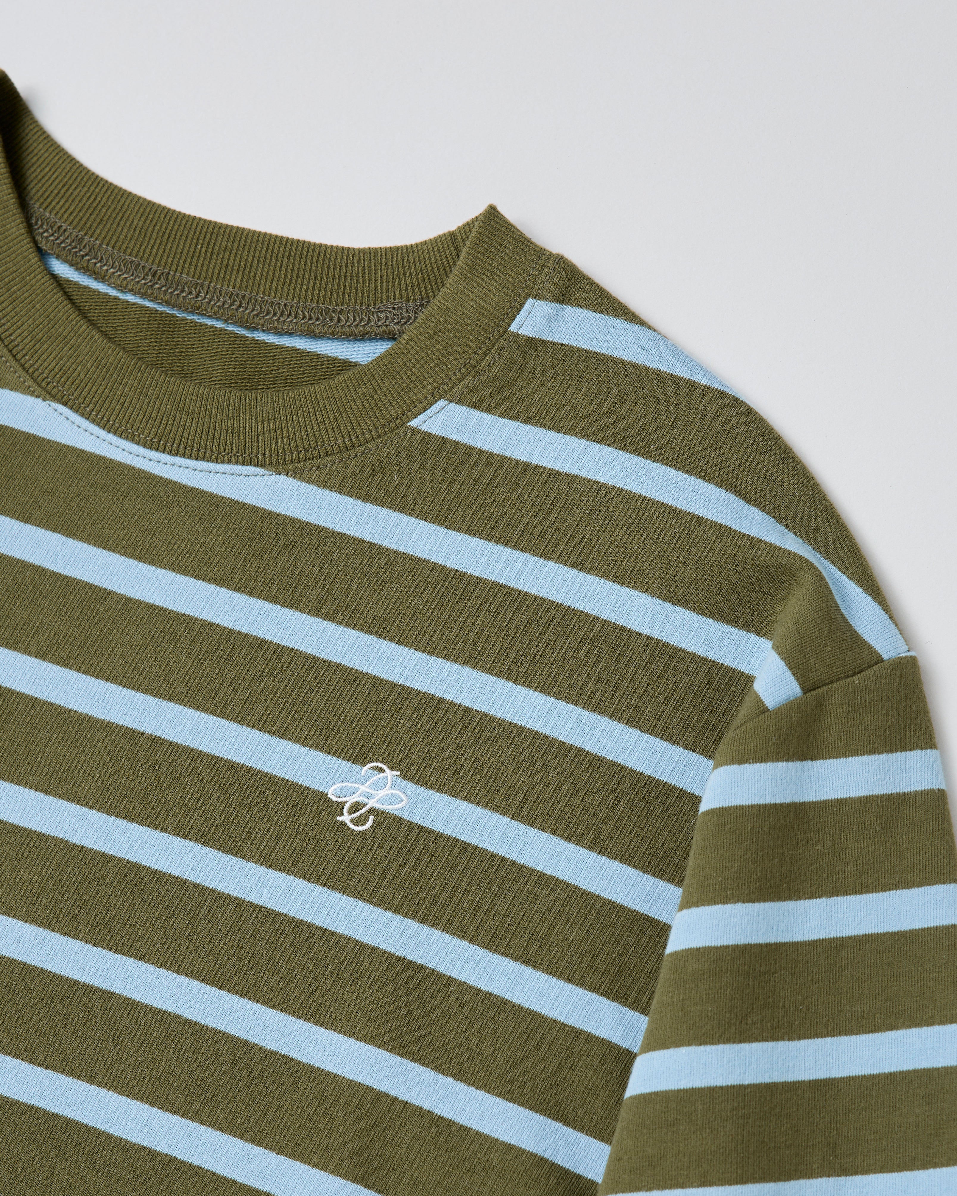 Border long t-shirt (green/sky blue)